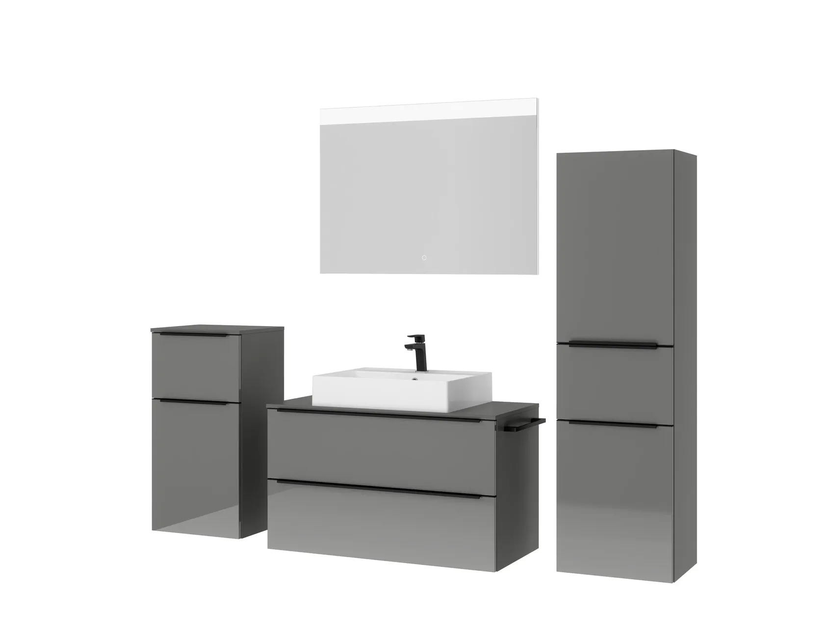 Atlas Ensemble sous vasque avec miroir et colonnes 5