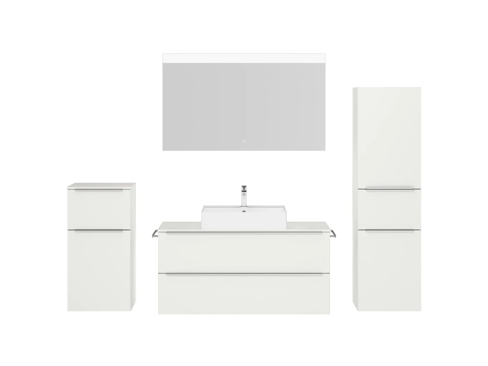 Atlas Ensemble sous vasque avec miroir et colonnes 1