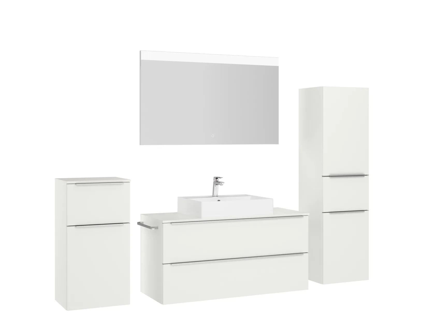 Atlas Ensemble sous vasque avec miroir et colonnes 3