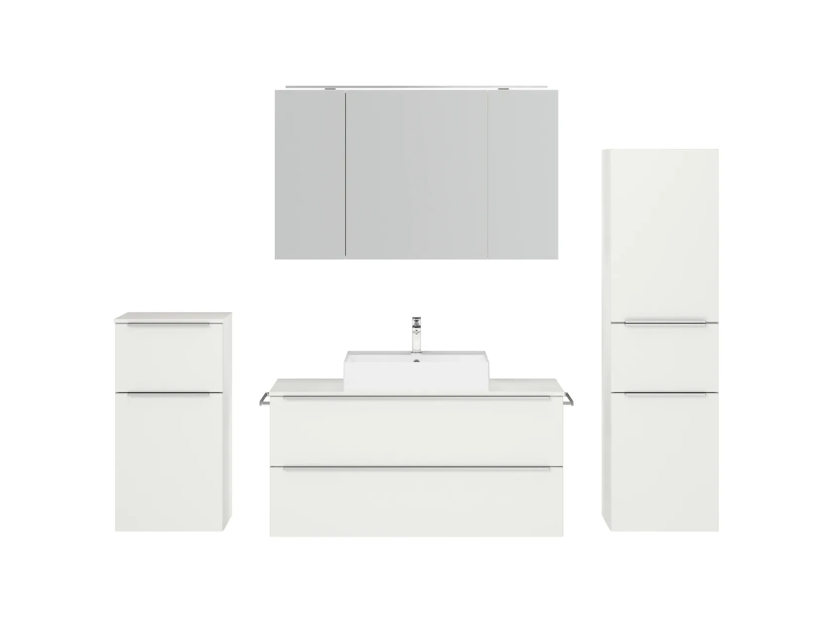 Atlas Ensemble sous vasque avec miroir et colonnes 1