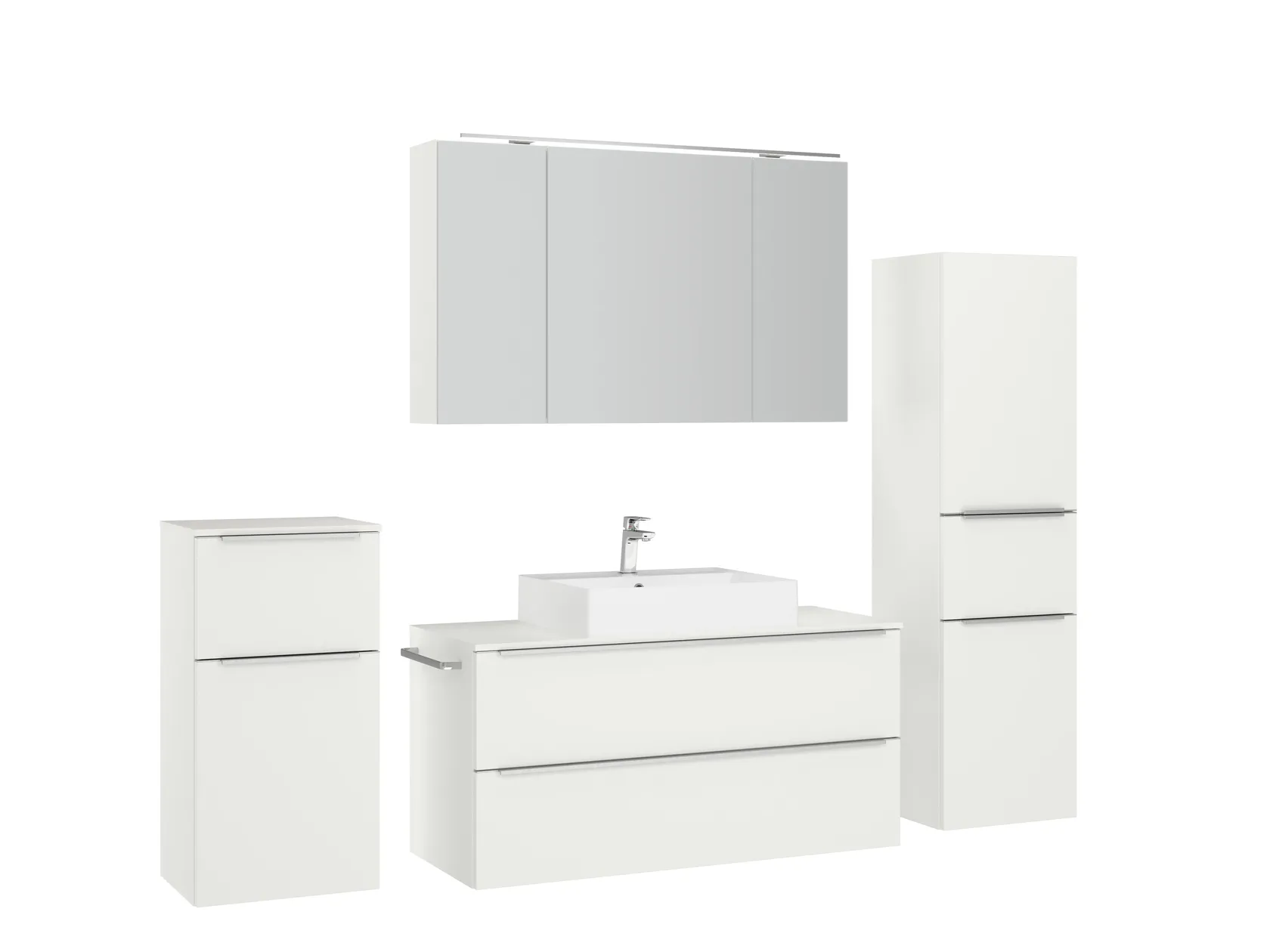 Atlas Ensemble sous vasque avec miroir et colonnes 3