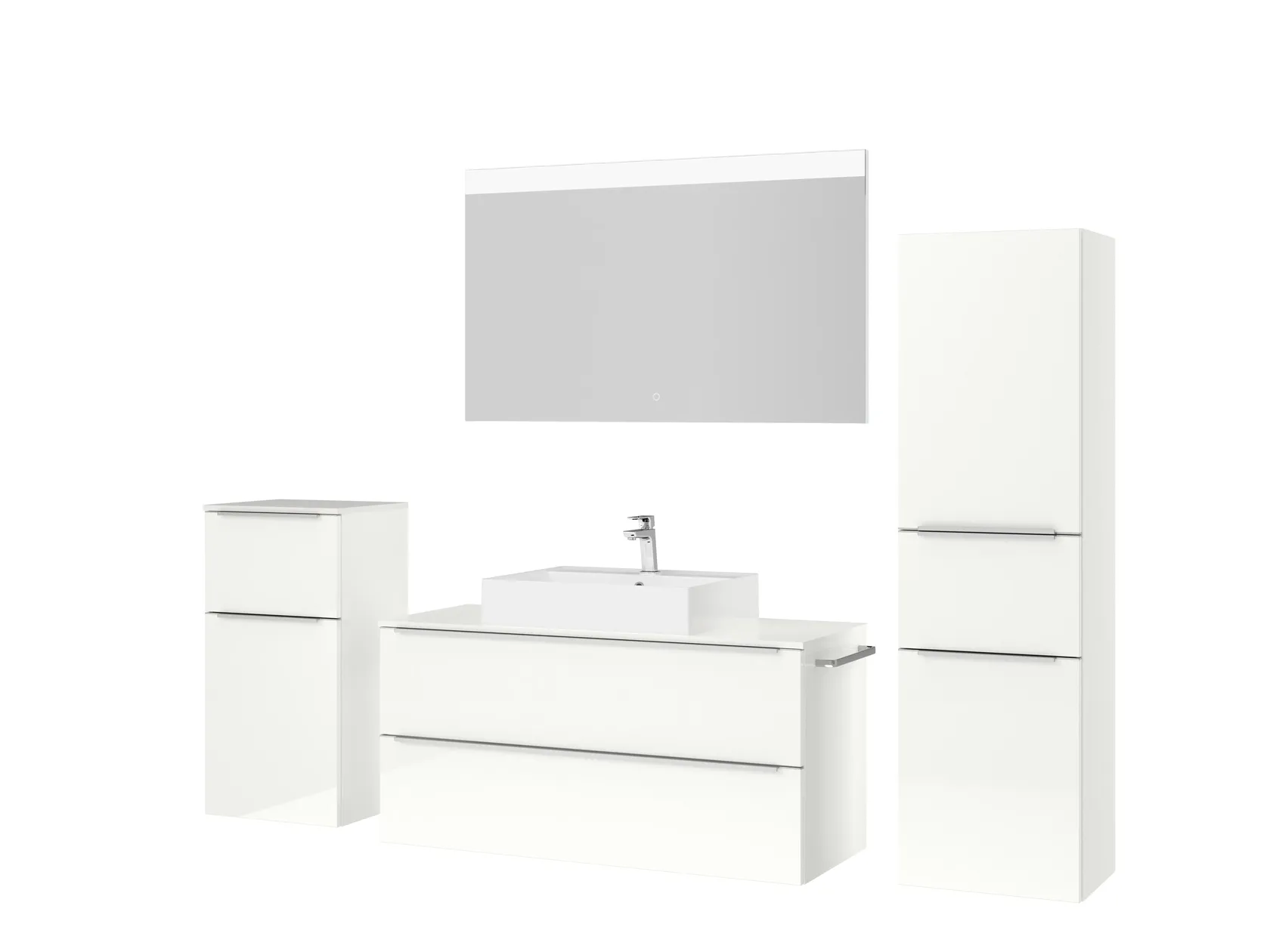 Atlas Ensemble sous vasque avec miroir et colonnes 5