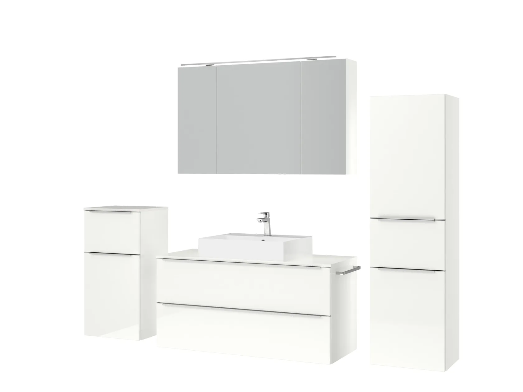 Atlas Ensemble sous vasque avec miroir et colonnes 5