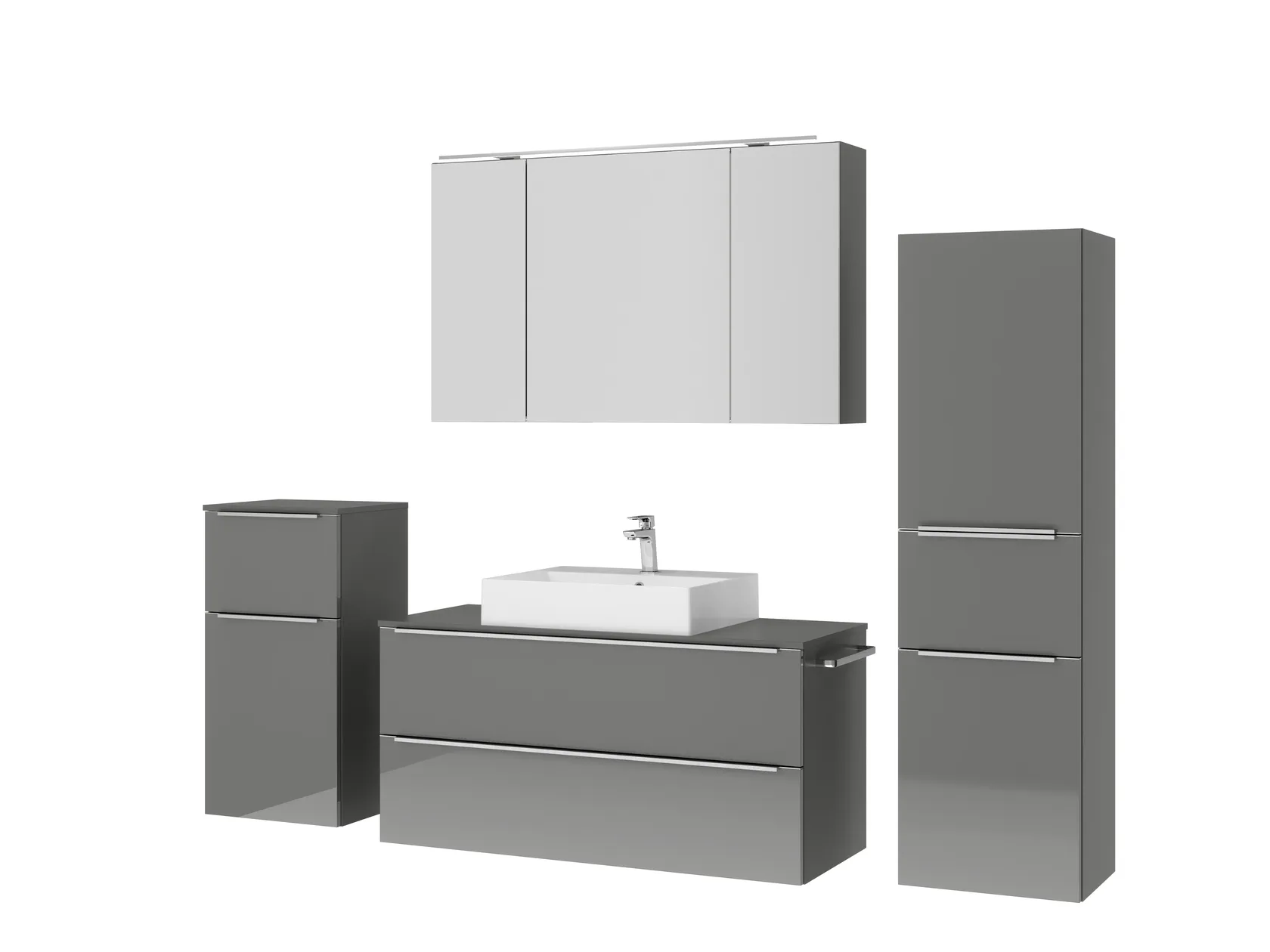 Atlas Ensemble sous vasque avec miroir et colonnes 5