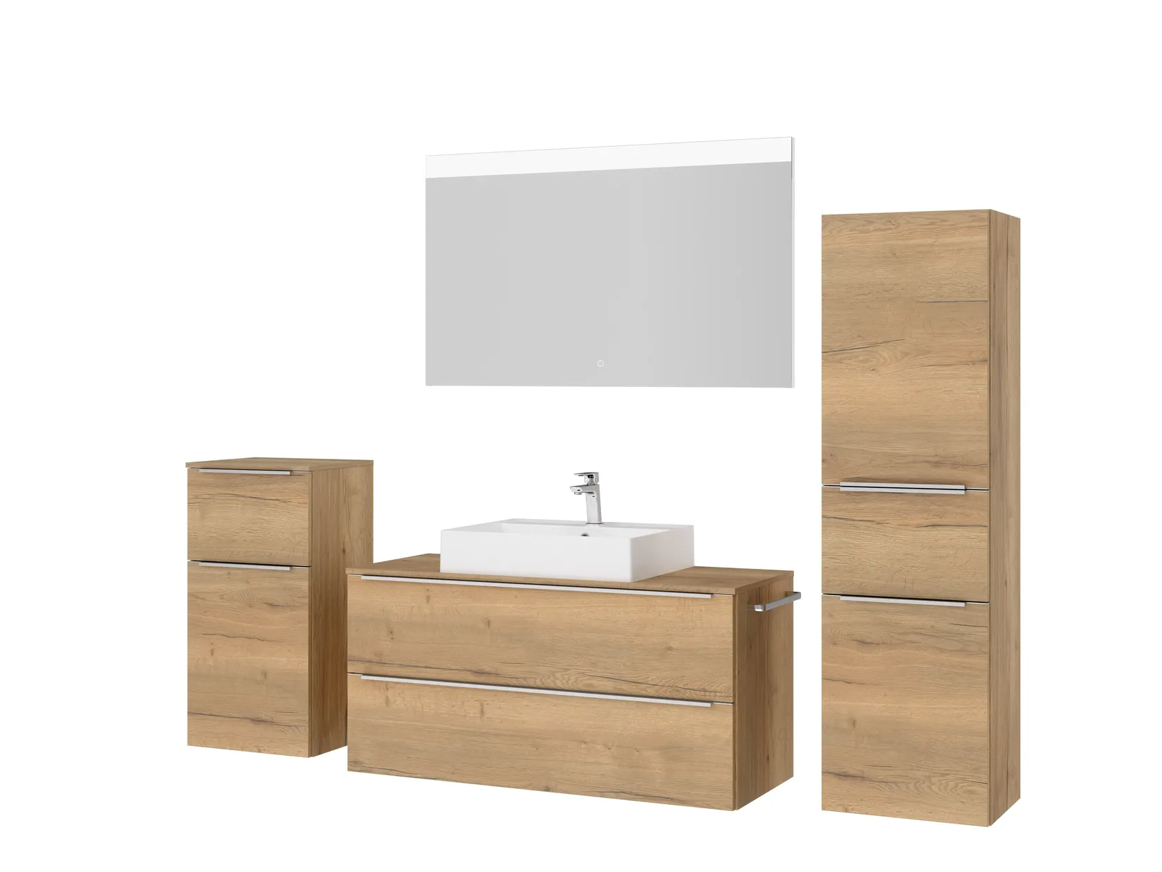 Atlas Ensemble sous vasque avec miroir et colonnes 5