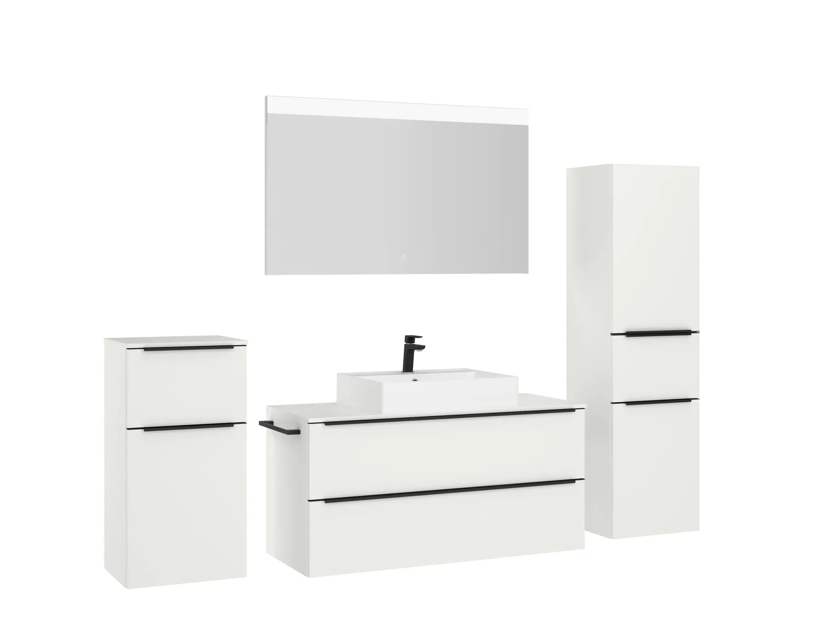 Atlas Ensemble sous vasque avec miroir et colonnes 3