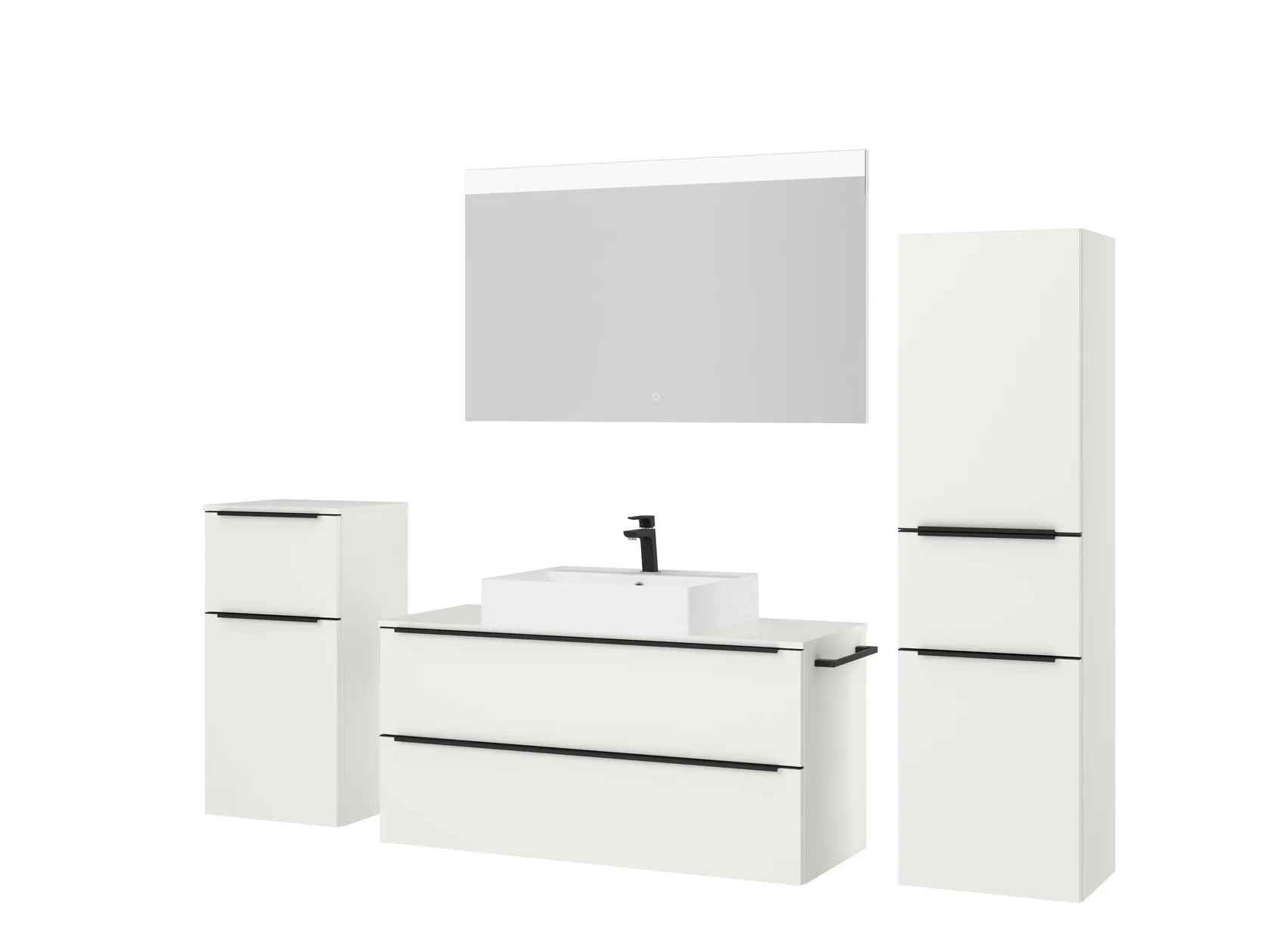 Atlas Ensemble sous vasque avec miroir et colonnes 5