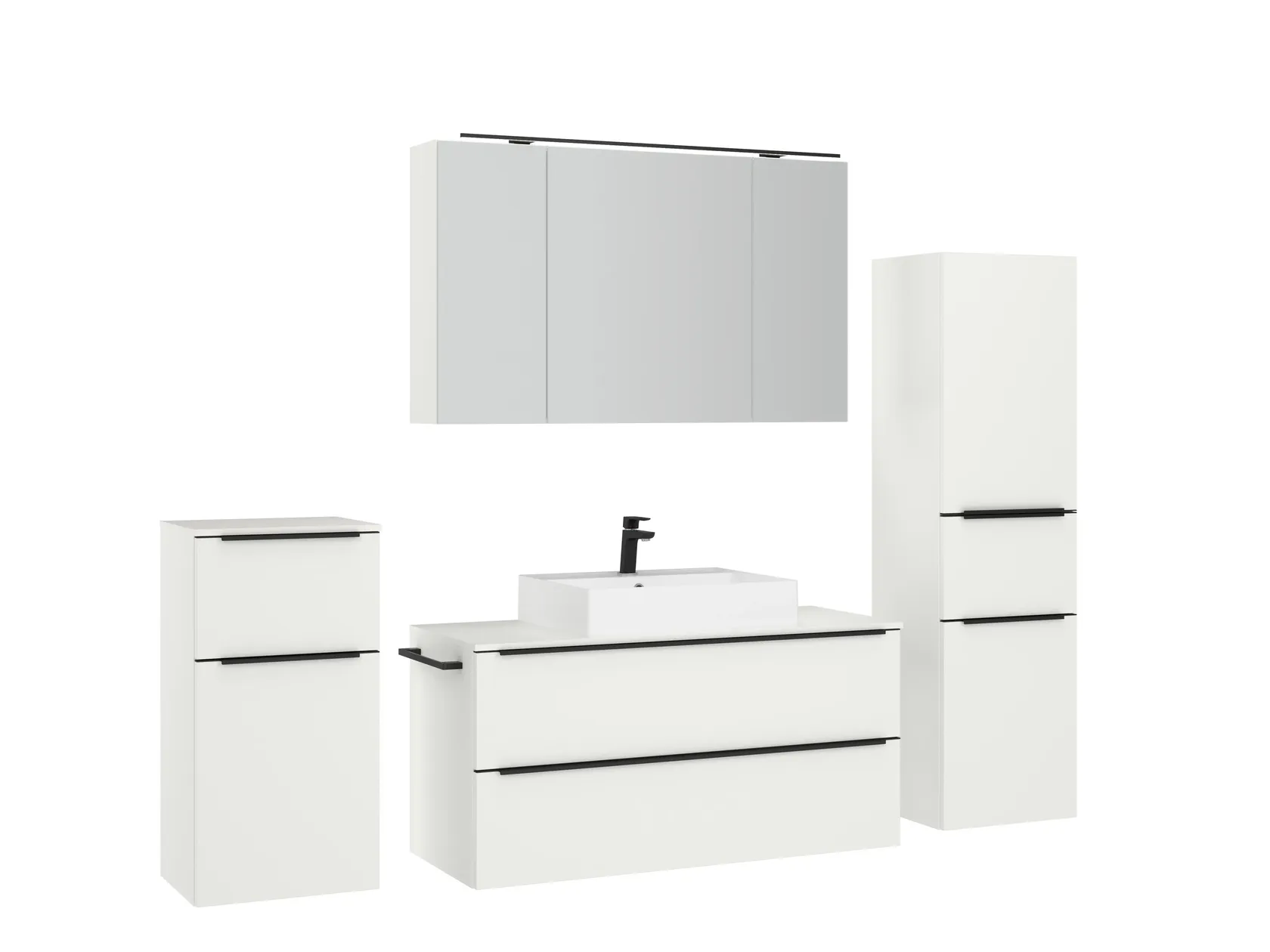 Atlas Ensemble sous vasque avec miroir et colonnes 3