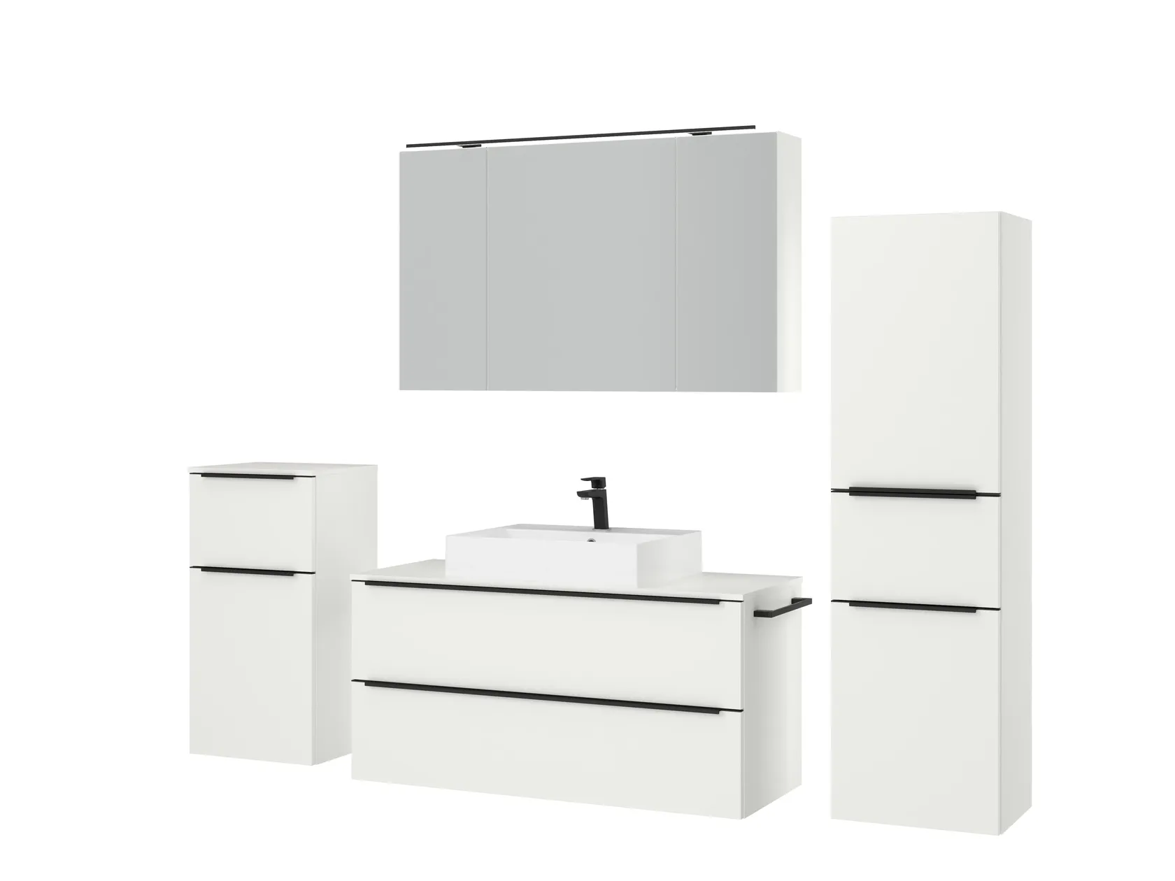 Atlas Ensemble sous vasque avec miroir et colonnes 5