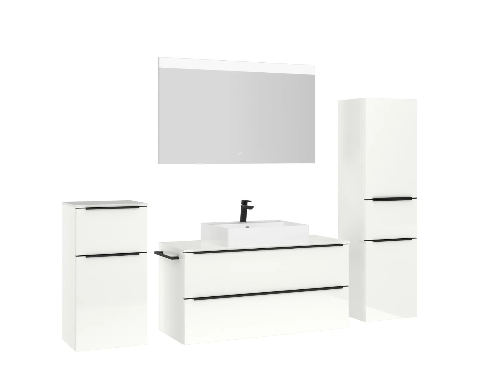 Atlas Ensemble sous vasque avec miroir et colonnes 3