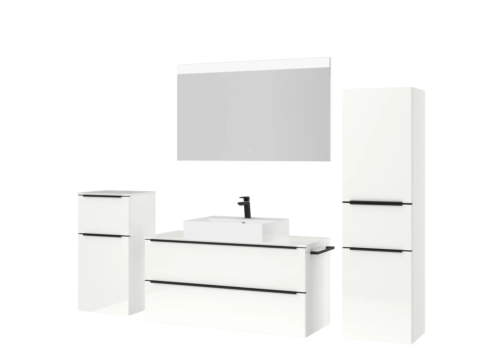 Atlas Ensemble sous vasque avec miroir et colonnes 5