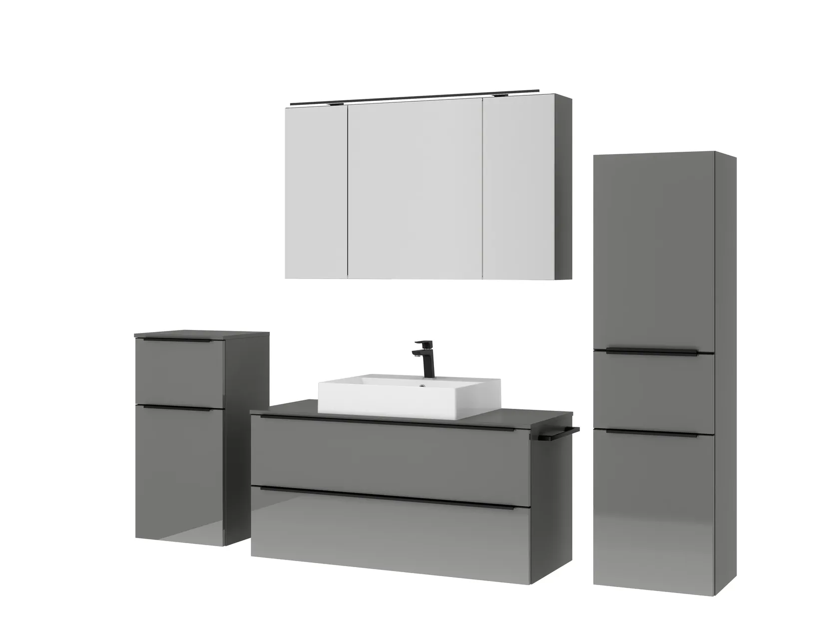 Atlas Ensemble sous vasque avec miroir et colonnes 5