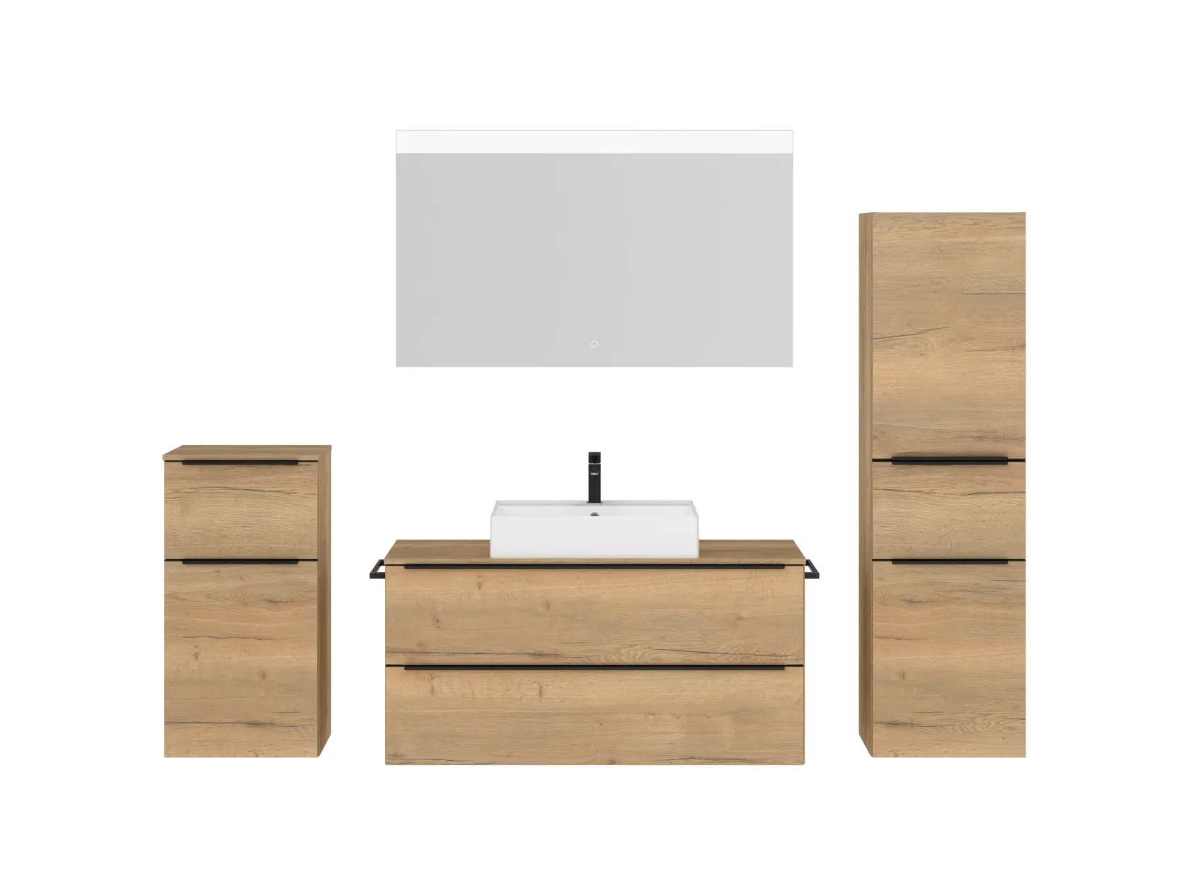 Atlas Ensemble sous vasque avec miroir et colonnes 1