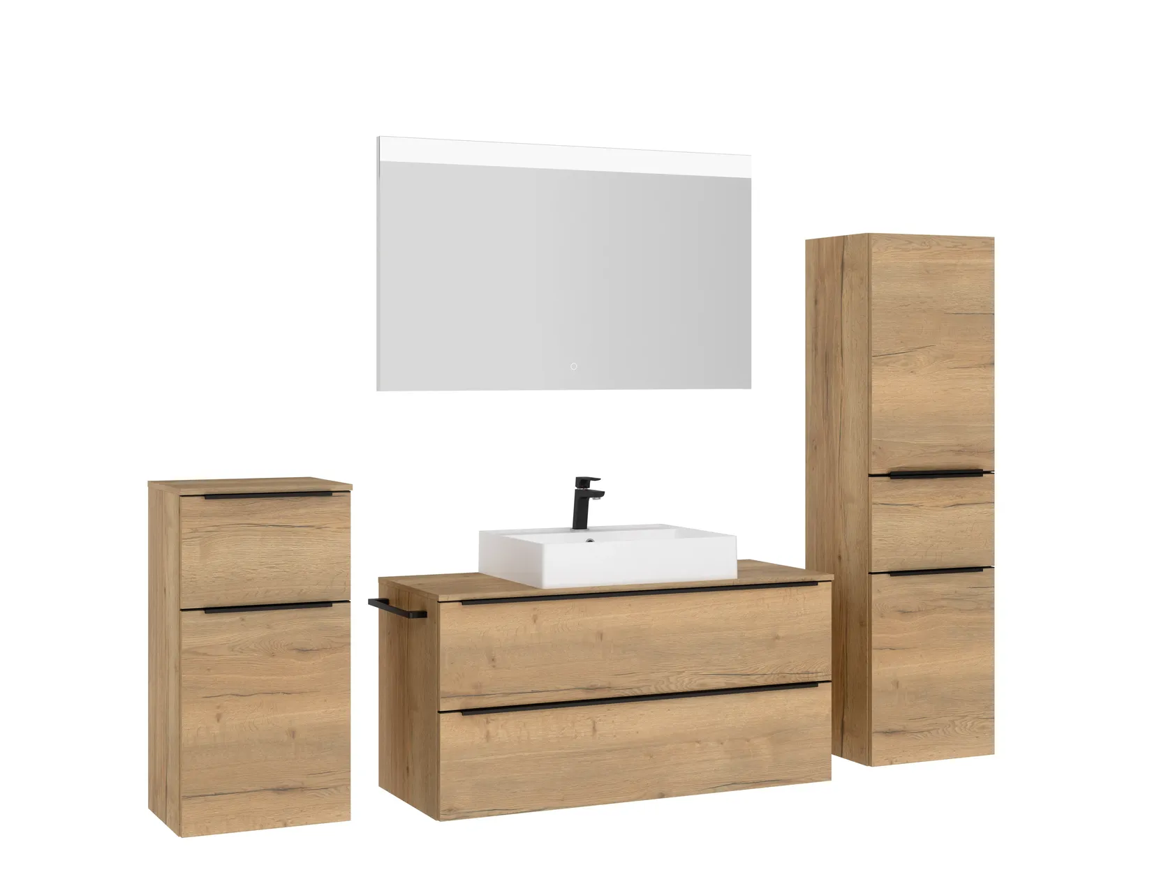 Atlas Ensemble sous vasque avec miroir et colonnes 3