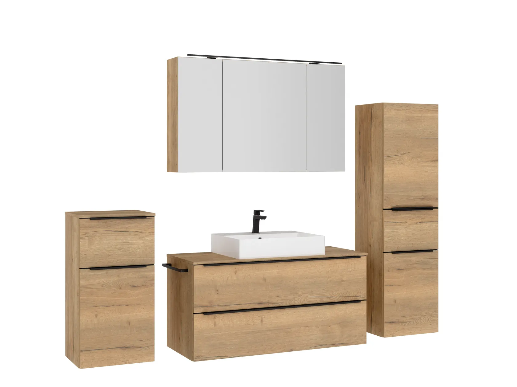 Atlas Ensemble sous vasque avec miroir et colonnes 3