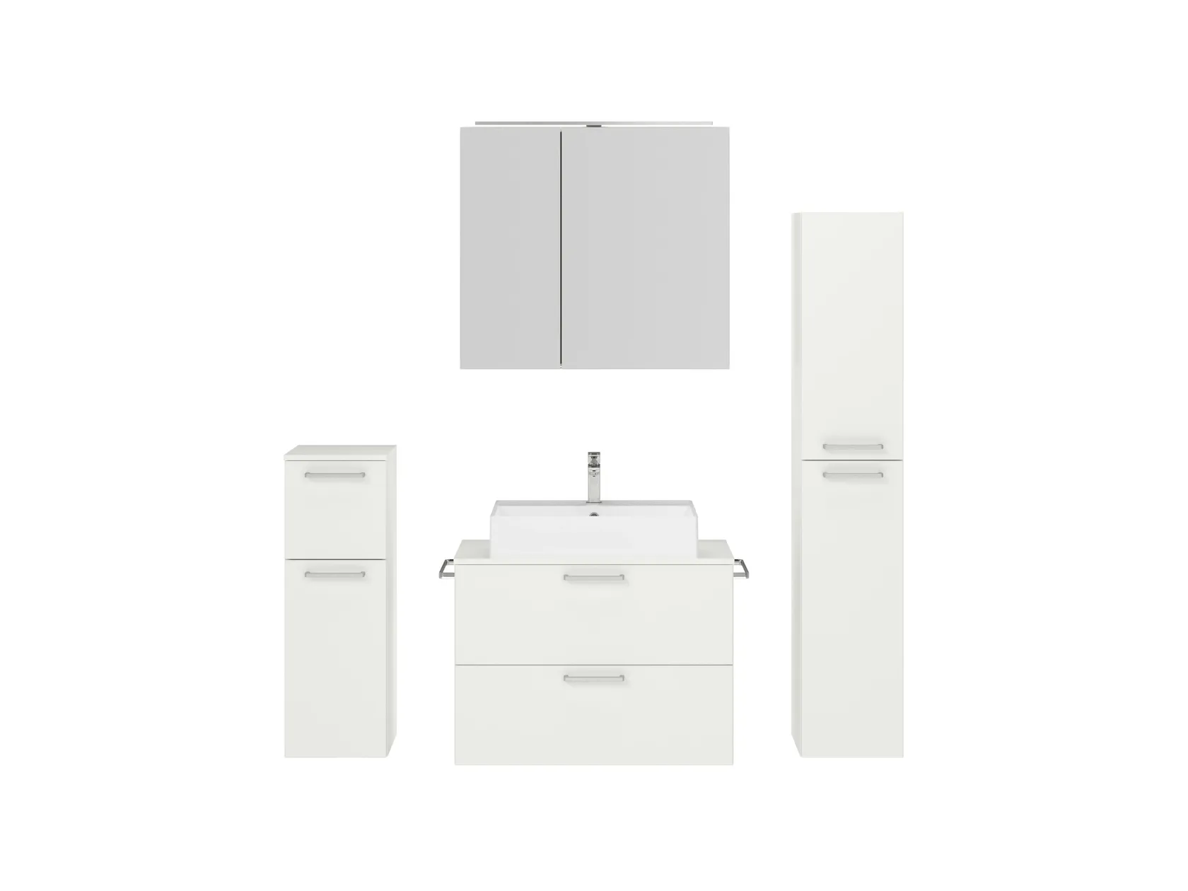 Atlas Ensemble sous vasque avec miroir et colonnes 1