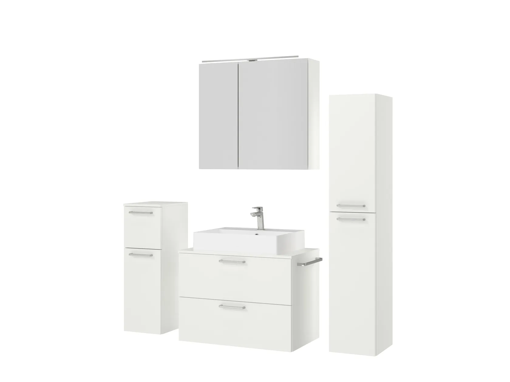 Atlas Ensemble sous vasque avec miroir et colonnes 5