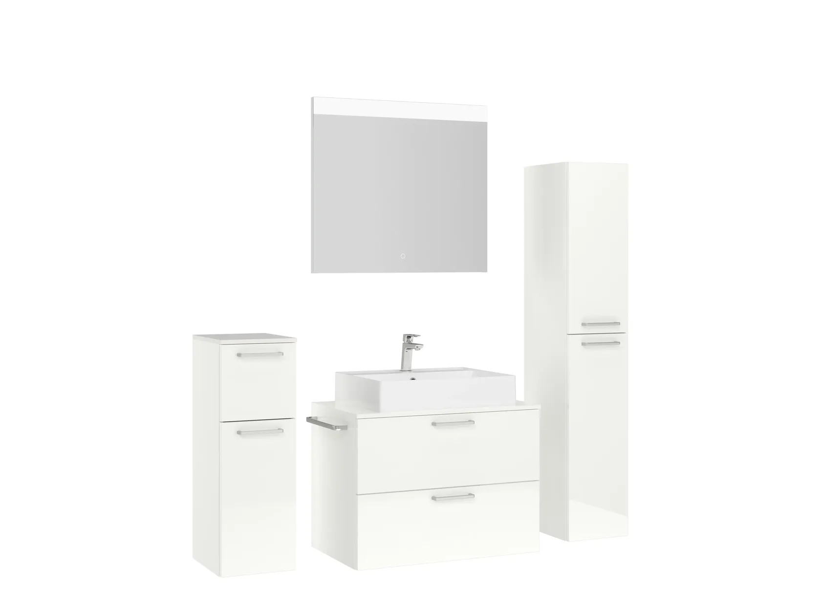 Atlas Ensemble sous vasque avec miroir et colonnes 3