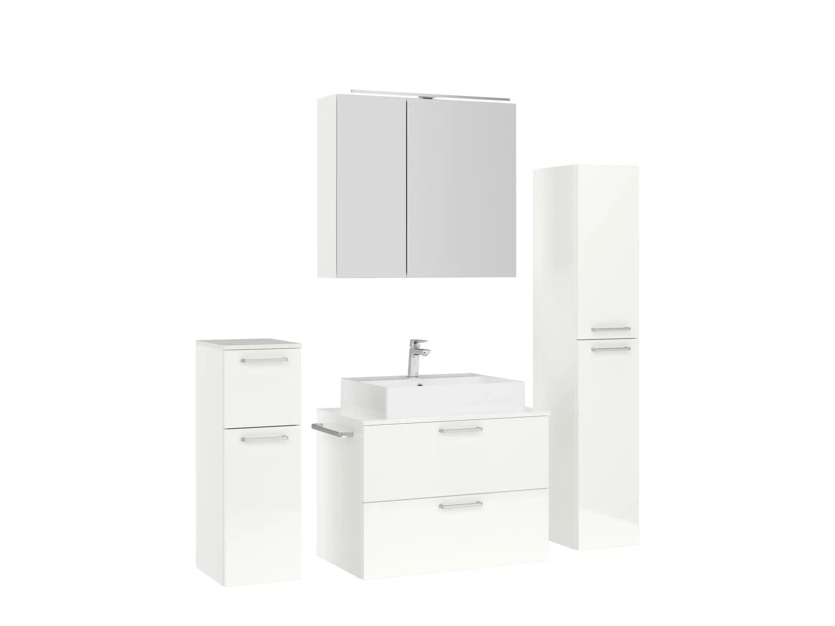 Atlas Ensemble sous vasque avec miroir et colonnes 3