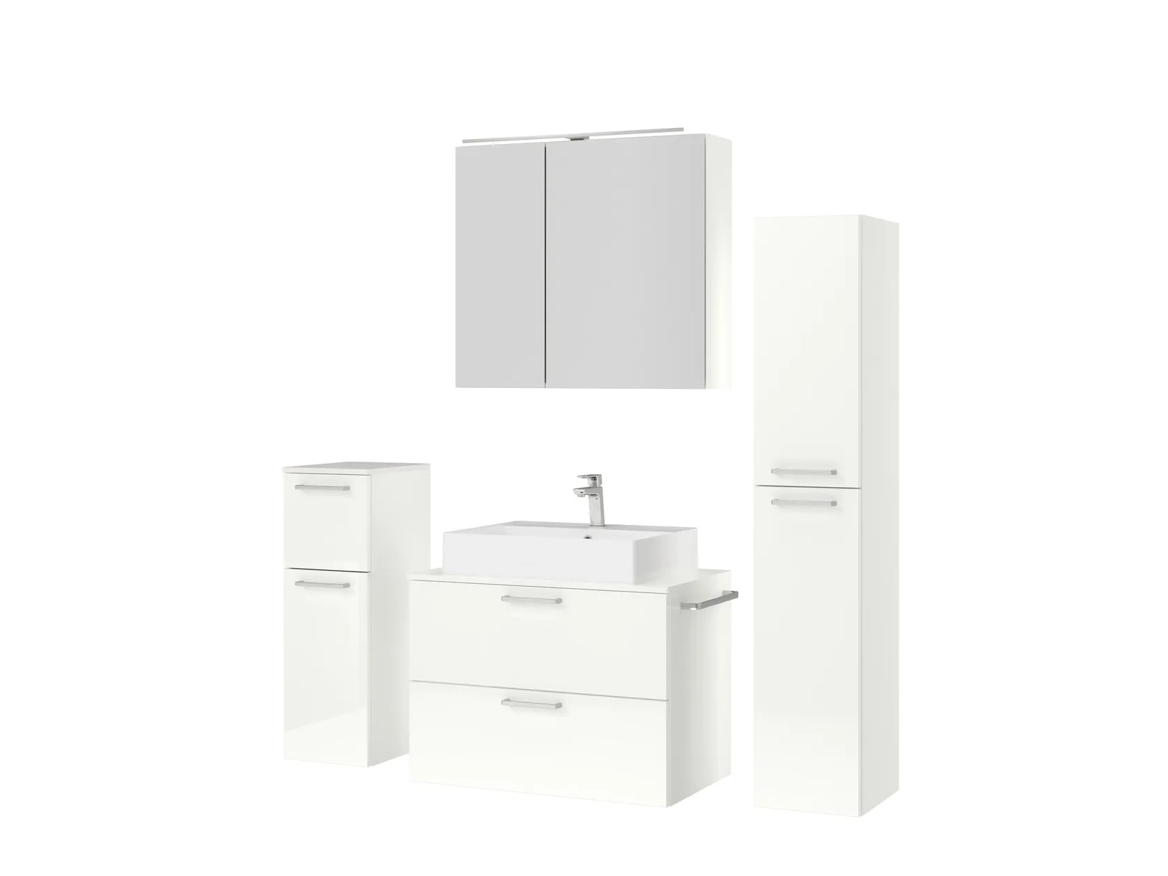 Atlas Ensemble sous vasque avec miroir et colonnes 5