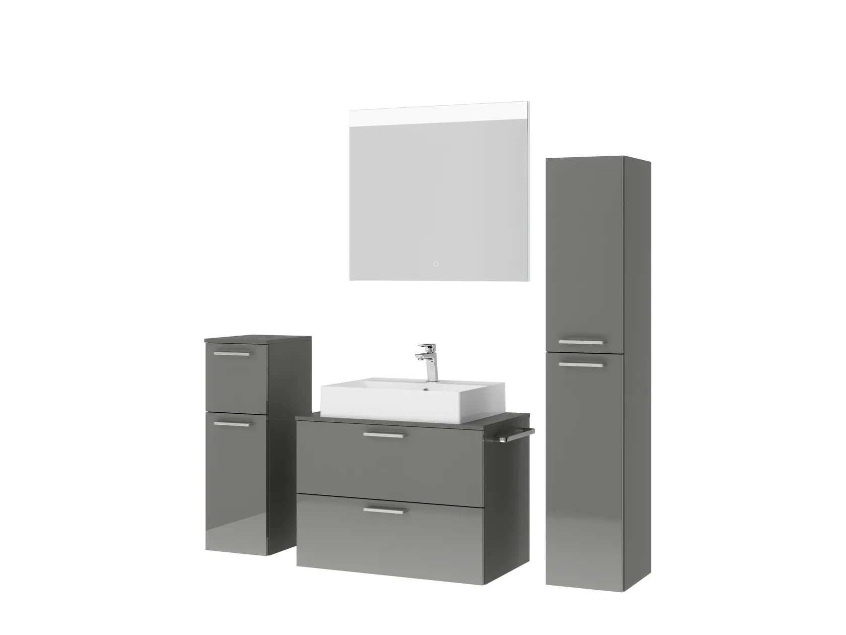 Atlas Ensemble sous vasque avec miroir et colonnes 5