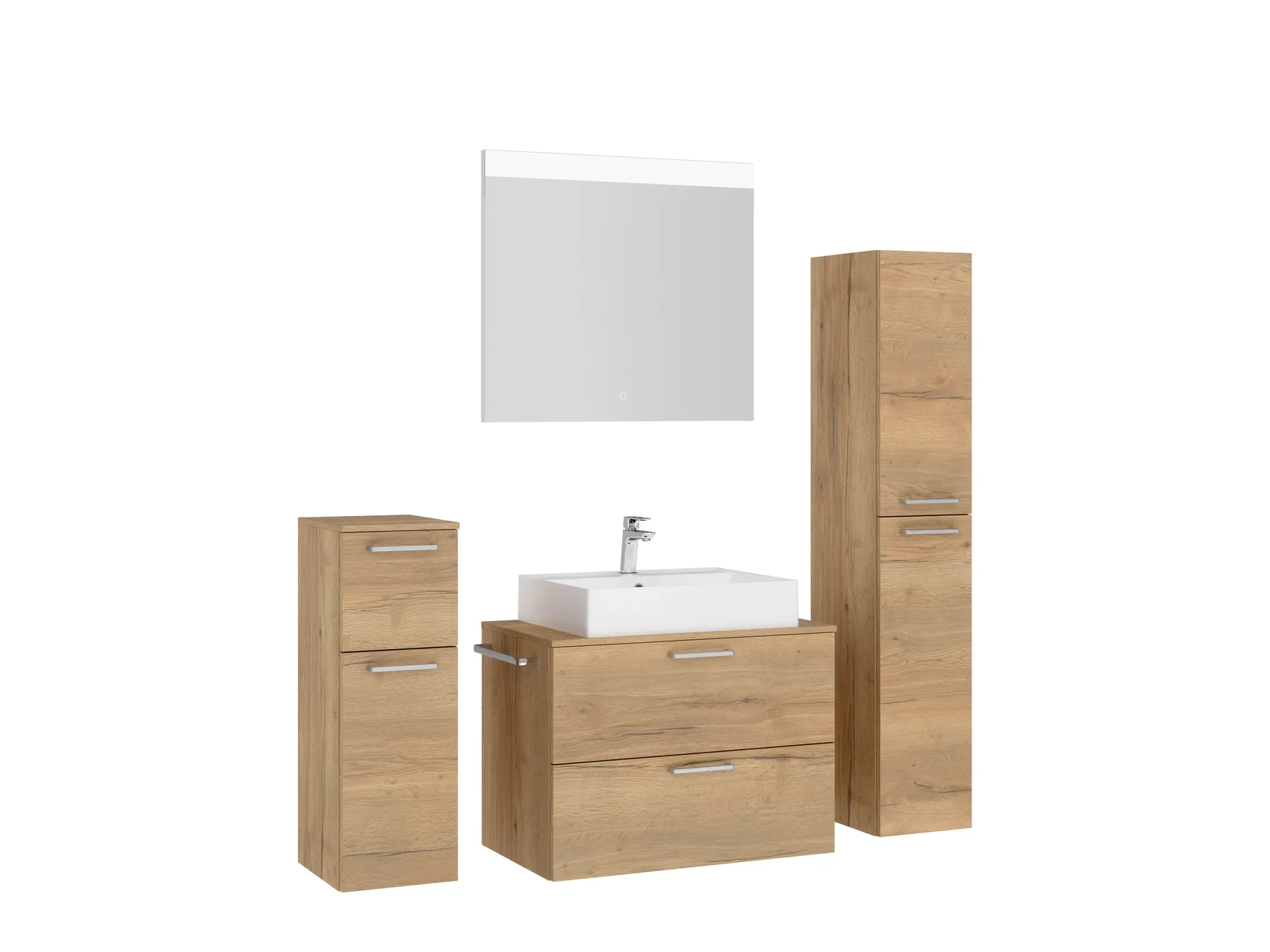 Atlas Ensemble sous vasque avec miroir et colonnes 3