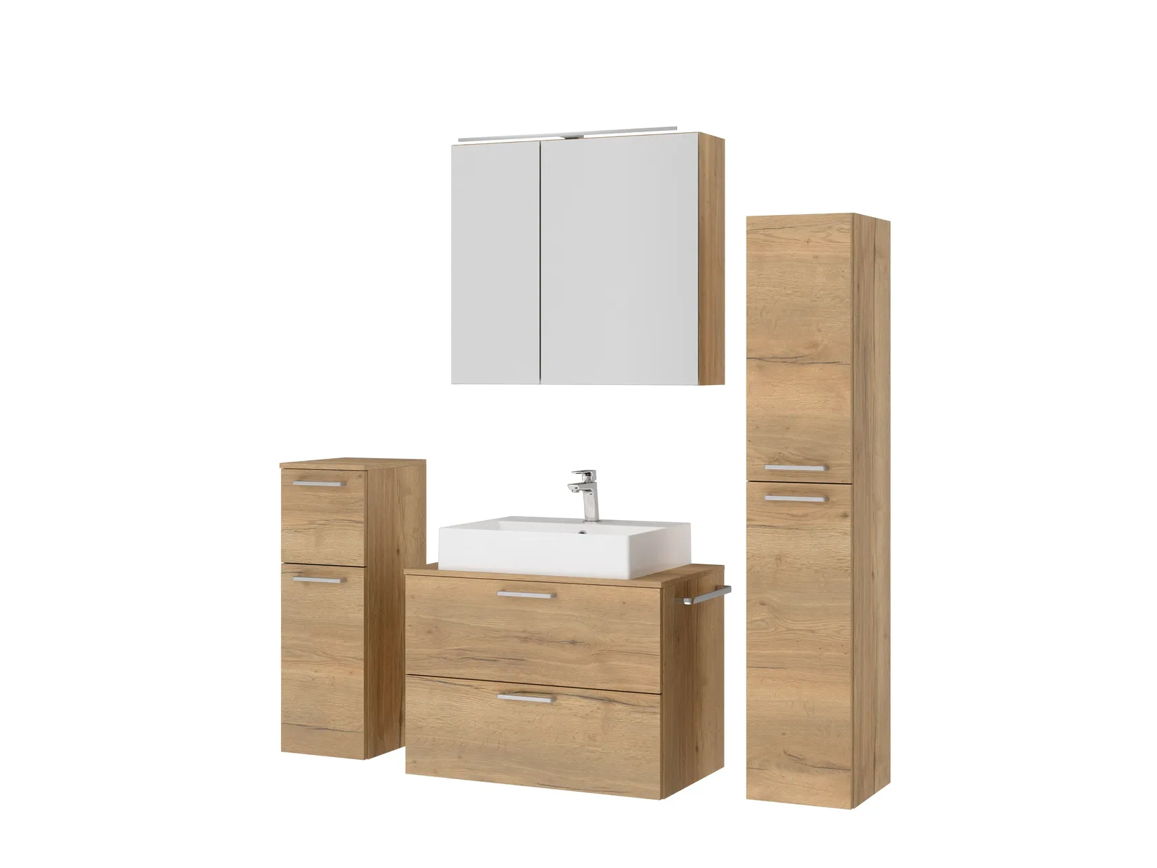 Atlas Ensemble sous vasque avec miroir et colonnes 5