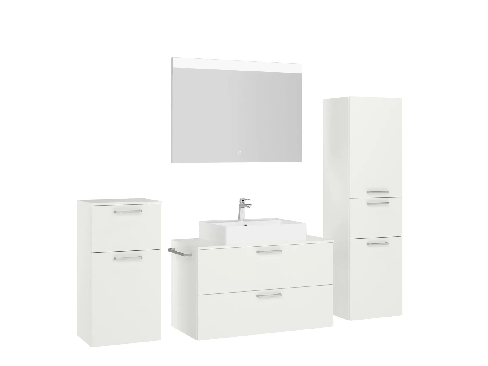 Atlas Ensemble sous vasque avec miroir et colonnes 3