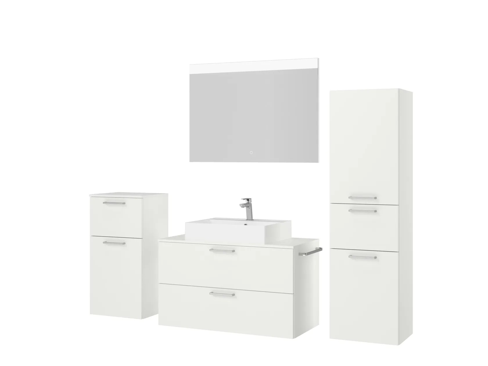 Atlas Ensemble sous vasque avec miroir et colonnes 5