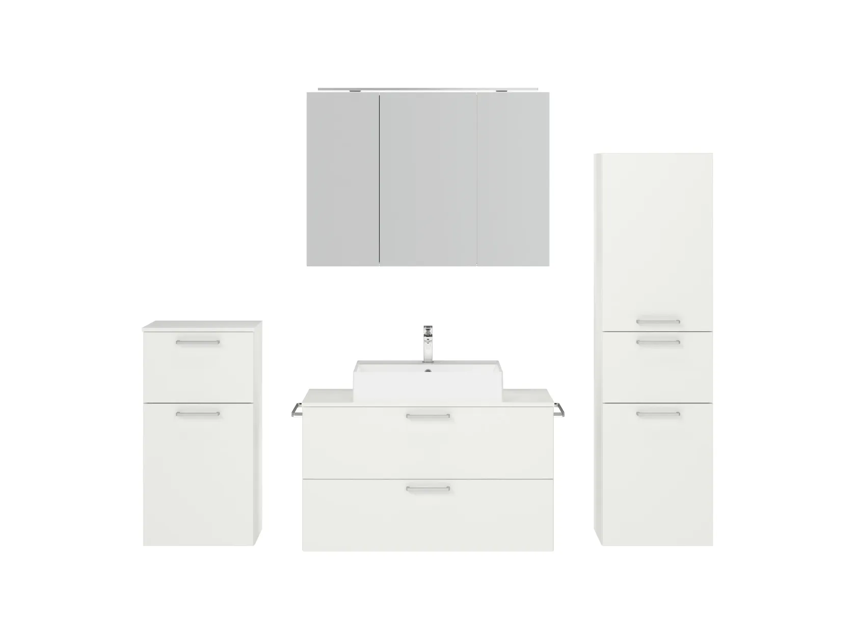 Atlas Ensemble sous vasque avec miroir et colonnes 1