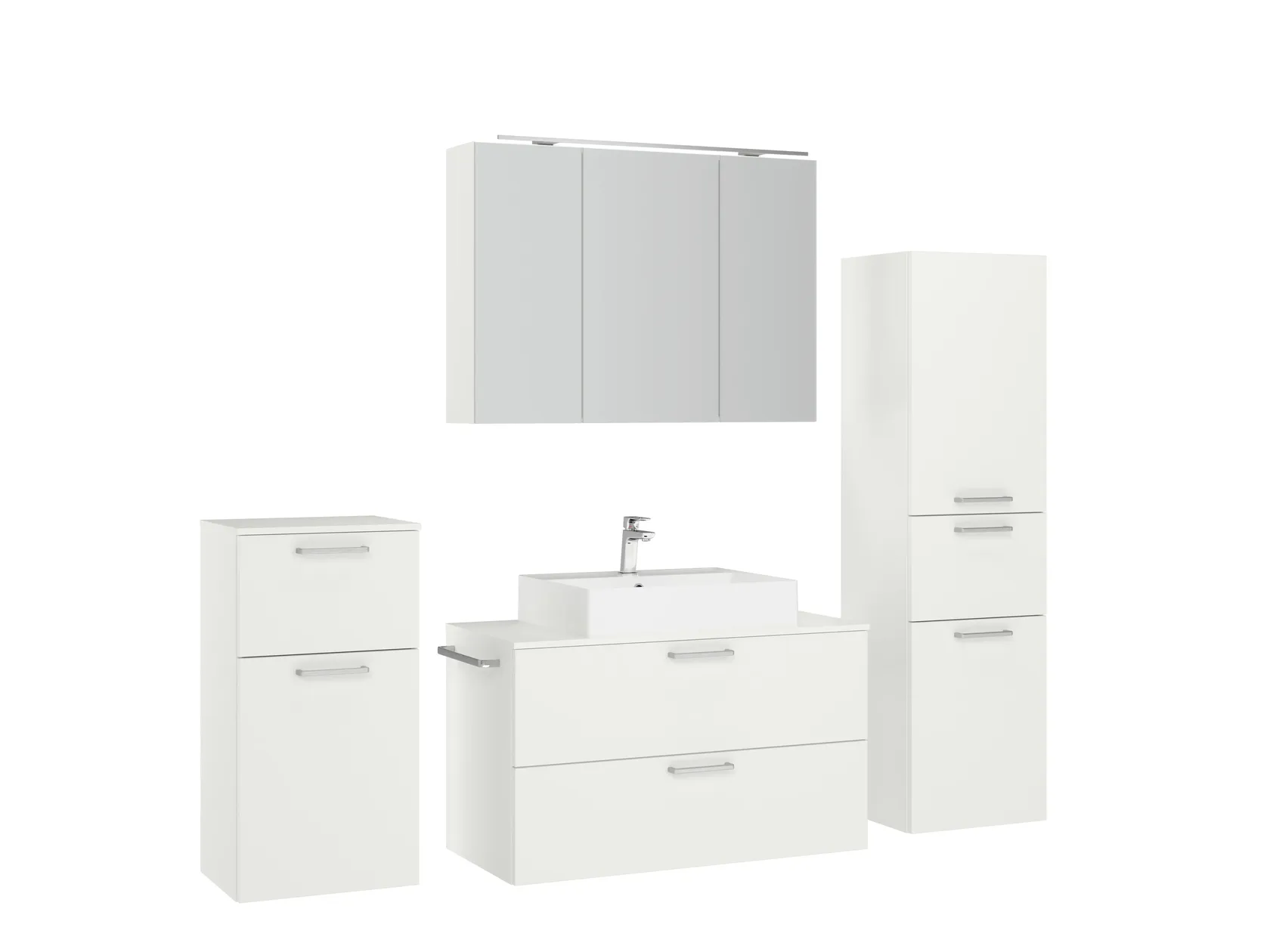 Atlas Ensemble sous vasque avec miroir et colonnes 3