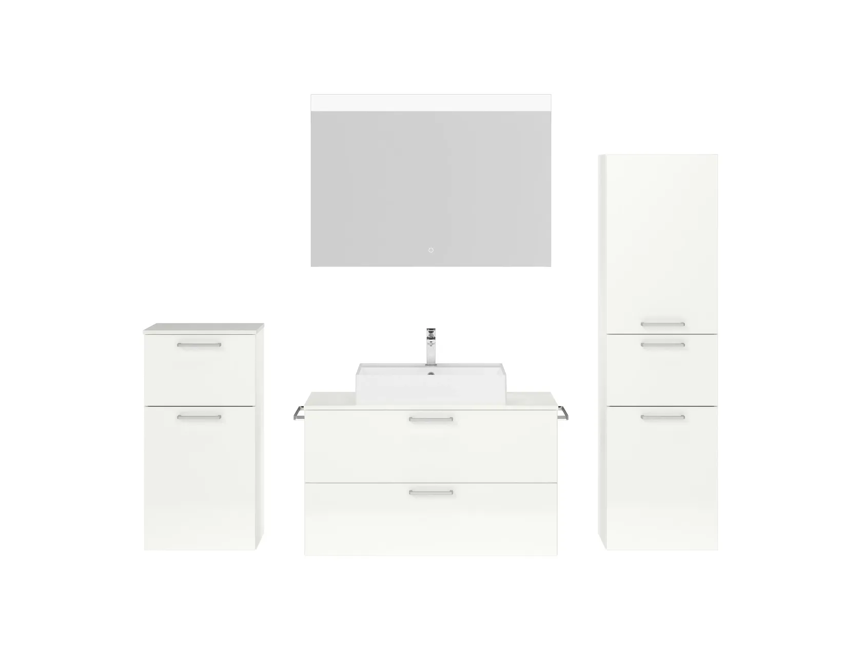 Atlas Ensemble sous vasque avec miroir et colonnes 1