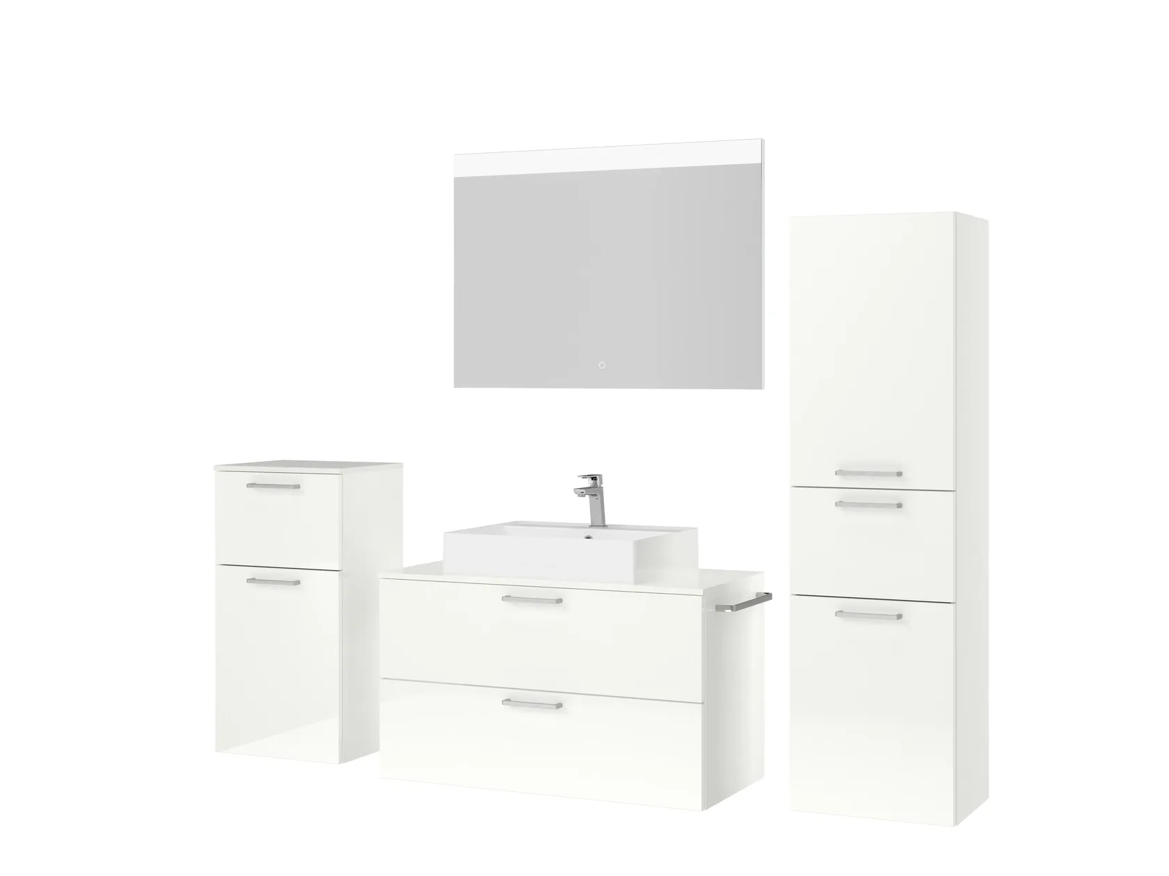 Atlas Ensemble sous vasque avec miroir et colonnes 5