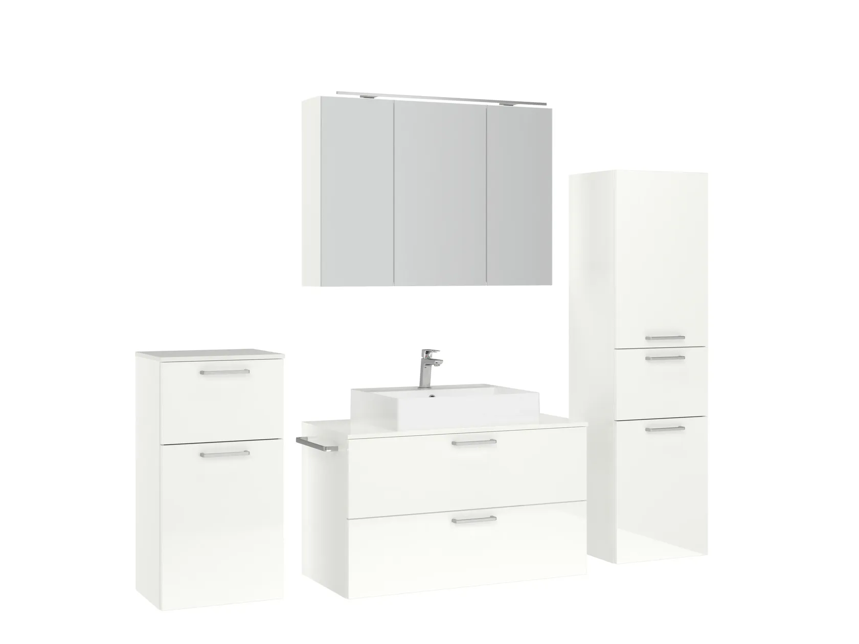 Atlas Ensemble sous vasque avec miroir et colonnes 3