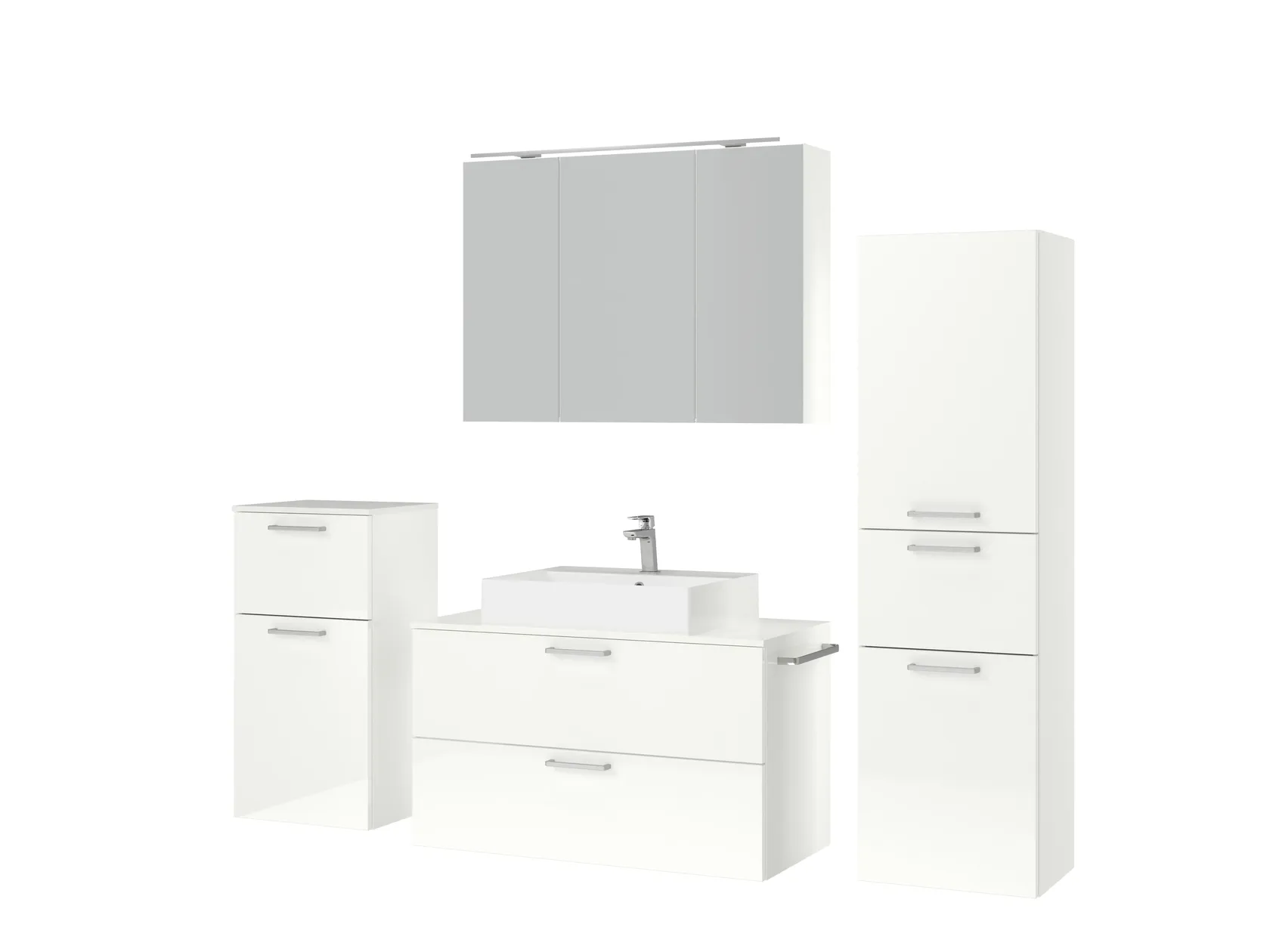 Atlas Ensemble sous vasque avec miroir et colonnes 5