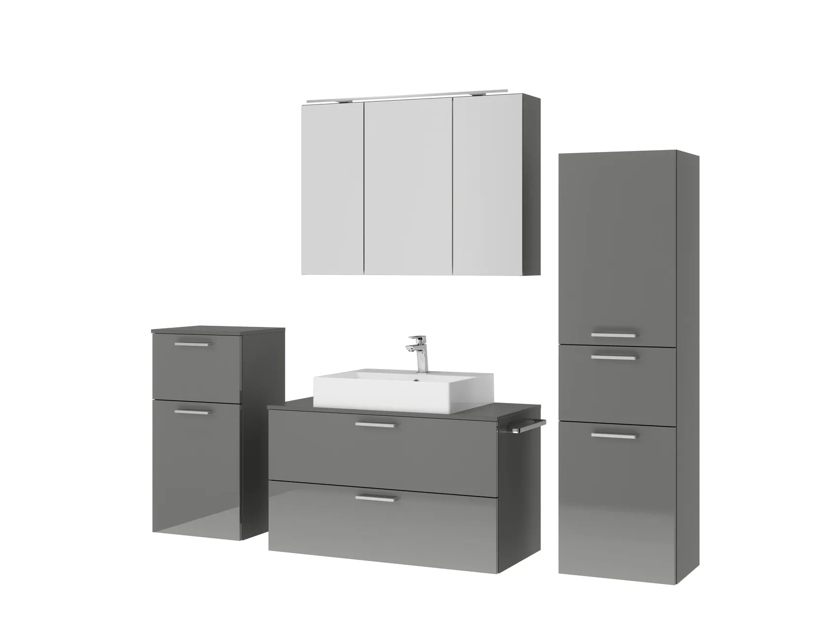 Atlas Ensemble sous vasque avec miroir et colonnes 5