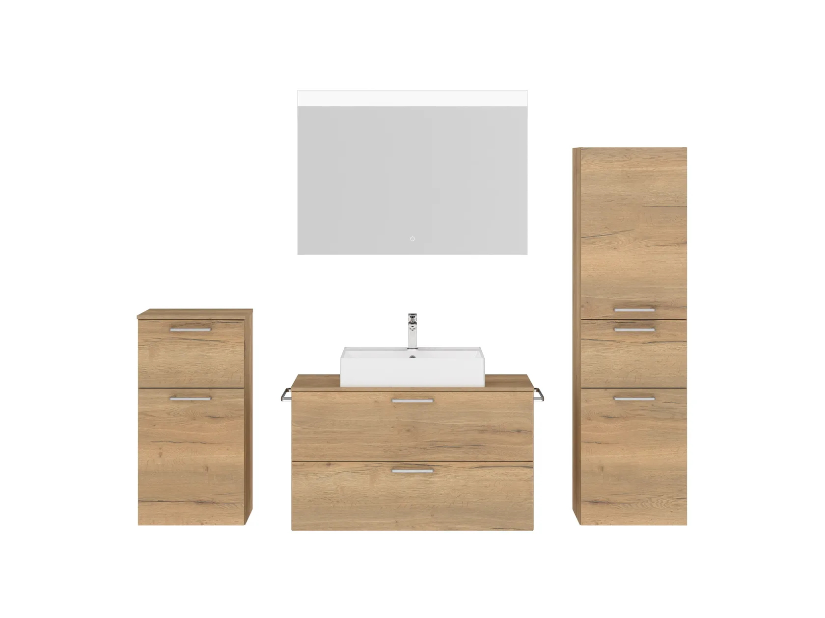 Atlas Ensemble sous vasque avec miroir et colonnes 1