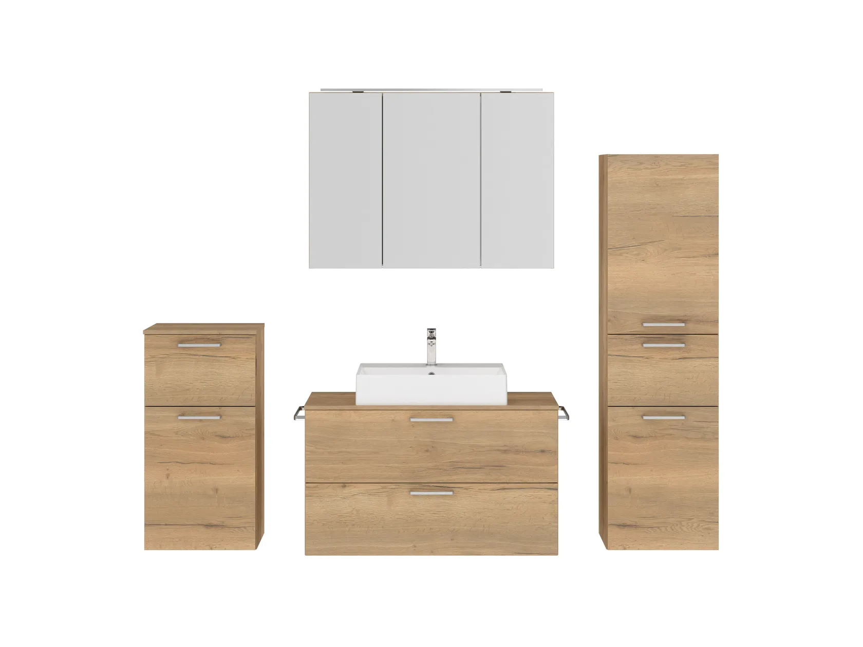 Atlas Ensemble sous vasque avec miroir et colonnes 1