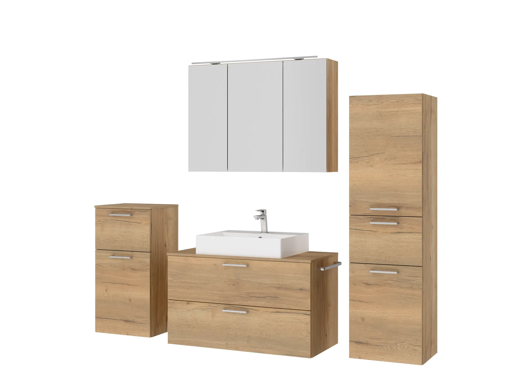 Atlas Ensemble sous vasque avec miroir et colonnes 5