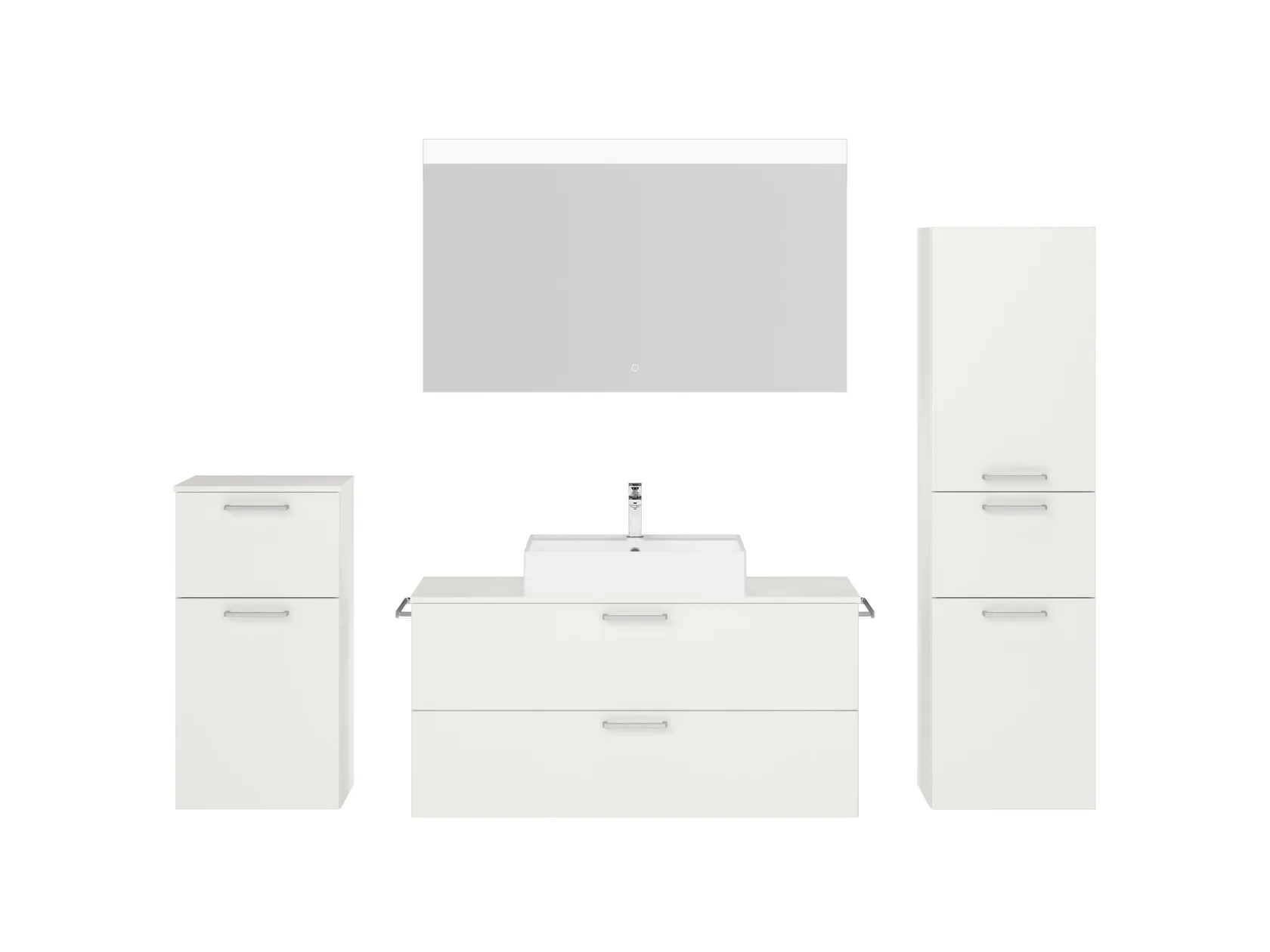 Atlas Ensemble sous vasque avec miroir et colonnes 1