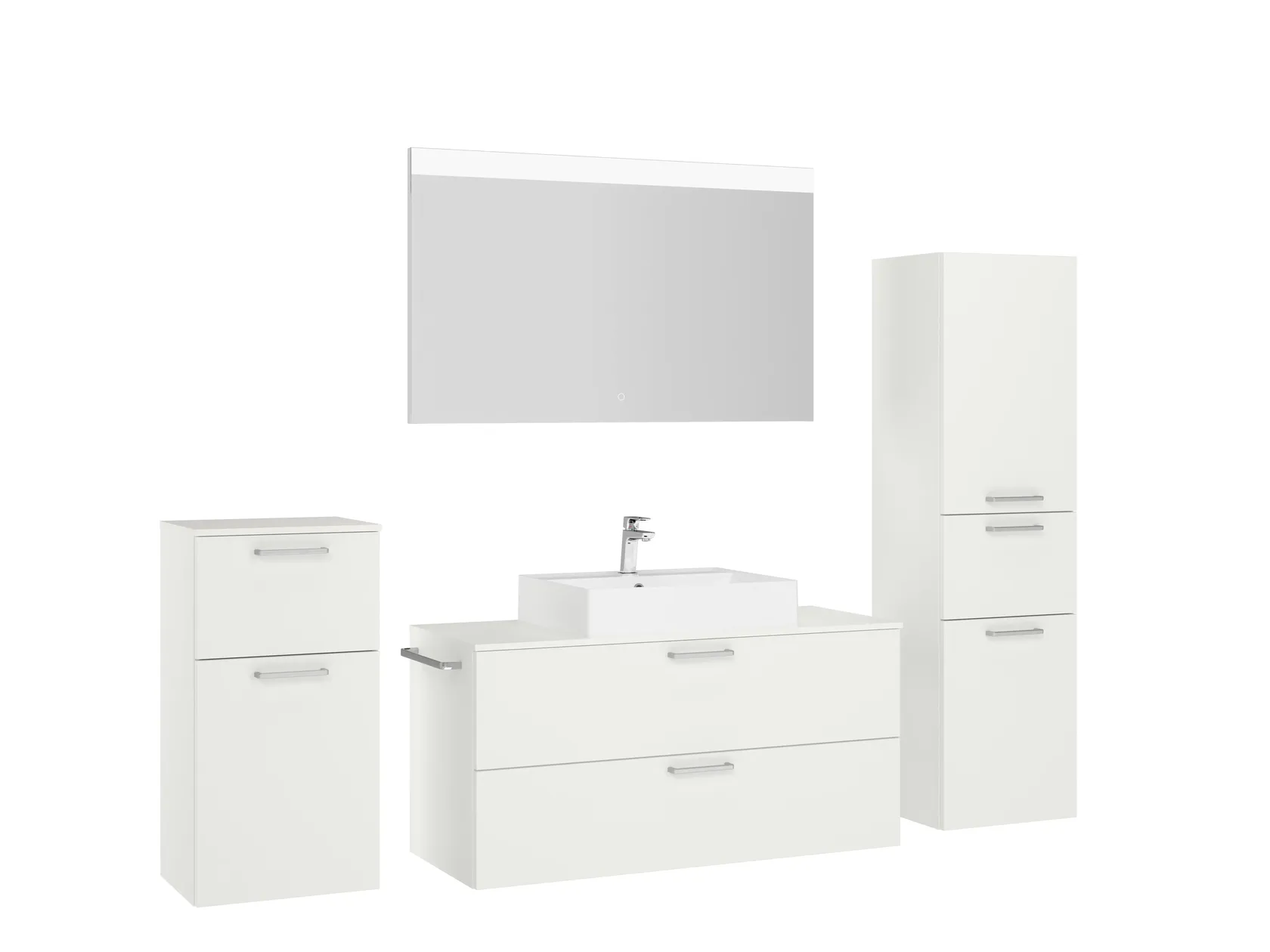 Atlas Ensemble sous vasque avec miroir et colonnes 3