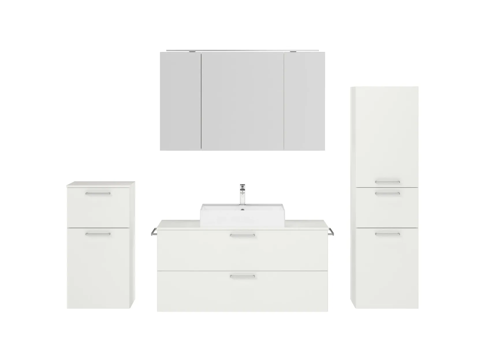 Atlas Ensemble sous vasque avec miroir et colonnes 1