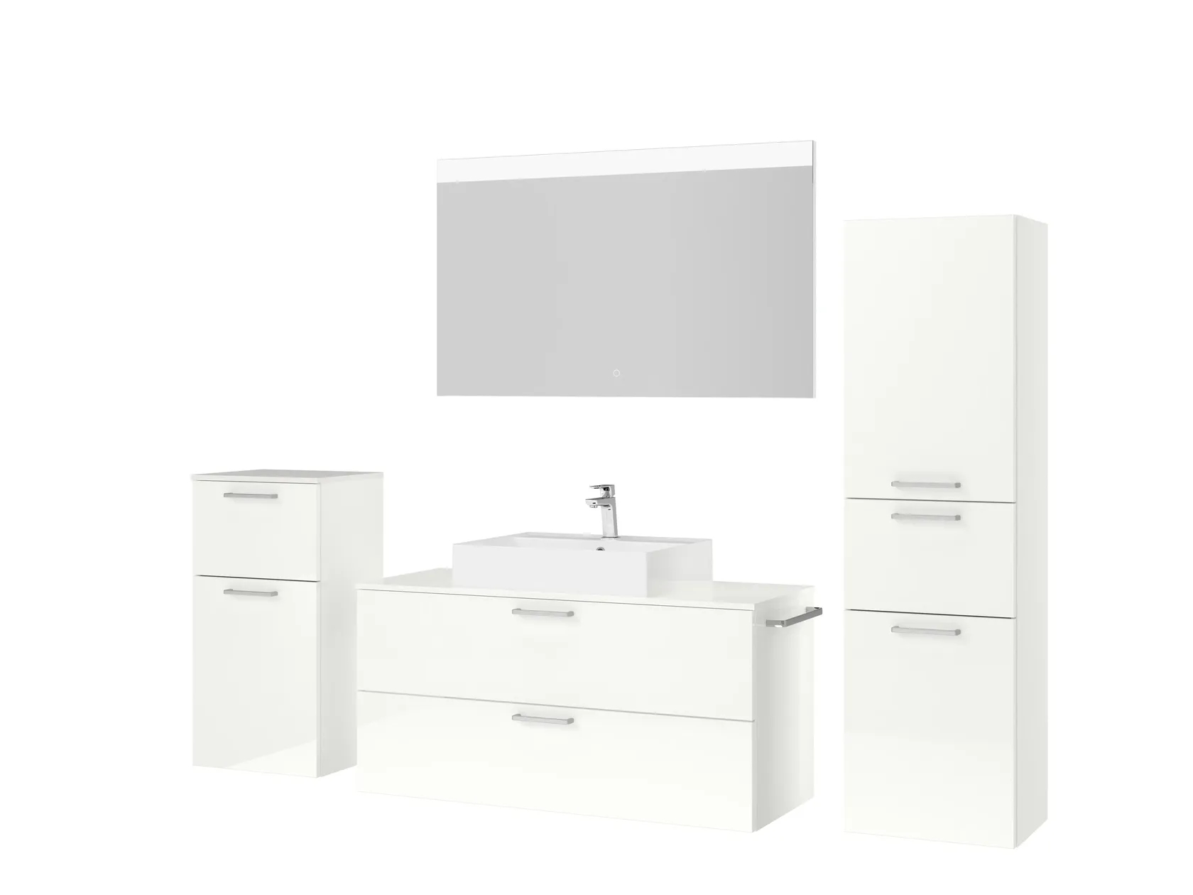 Atlas Ensemble sous vasque avec miroir et colonnes 5