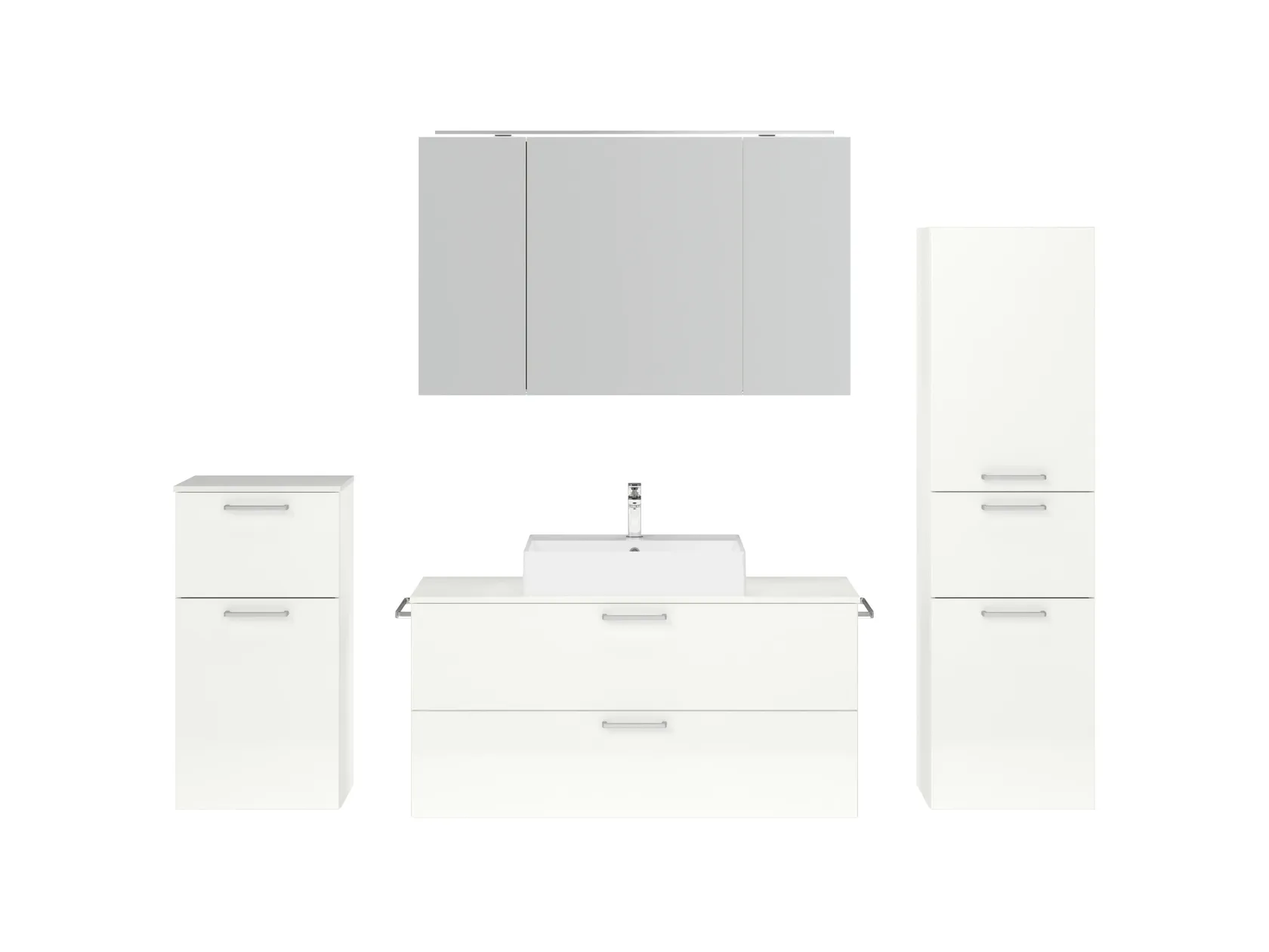 Atlas Ensemble sous vasque avec miroir et colonnes 1