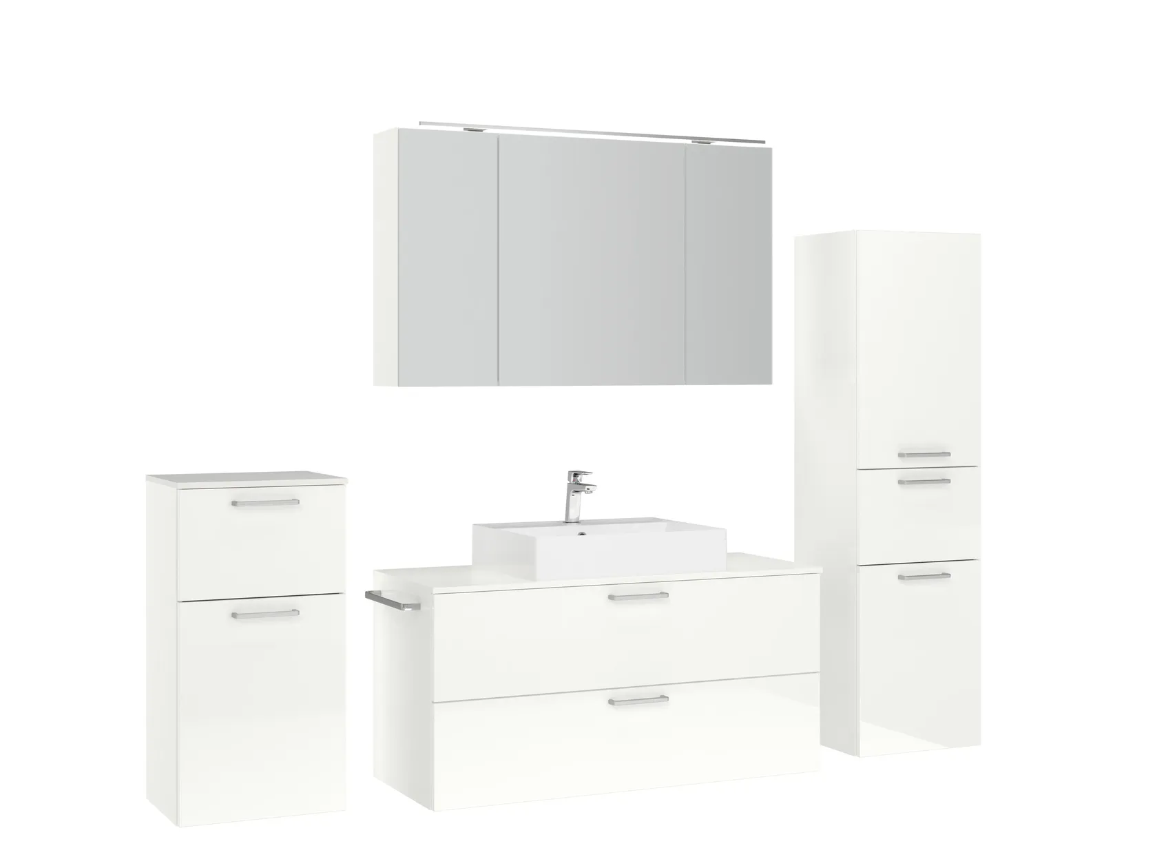 Atlas Ensemble sous vasque avec miroir et colonnes 3