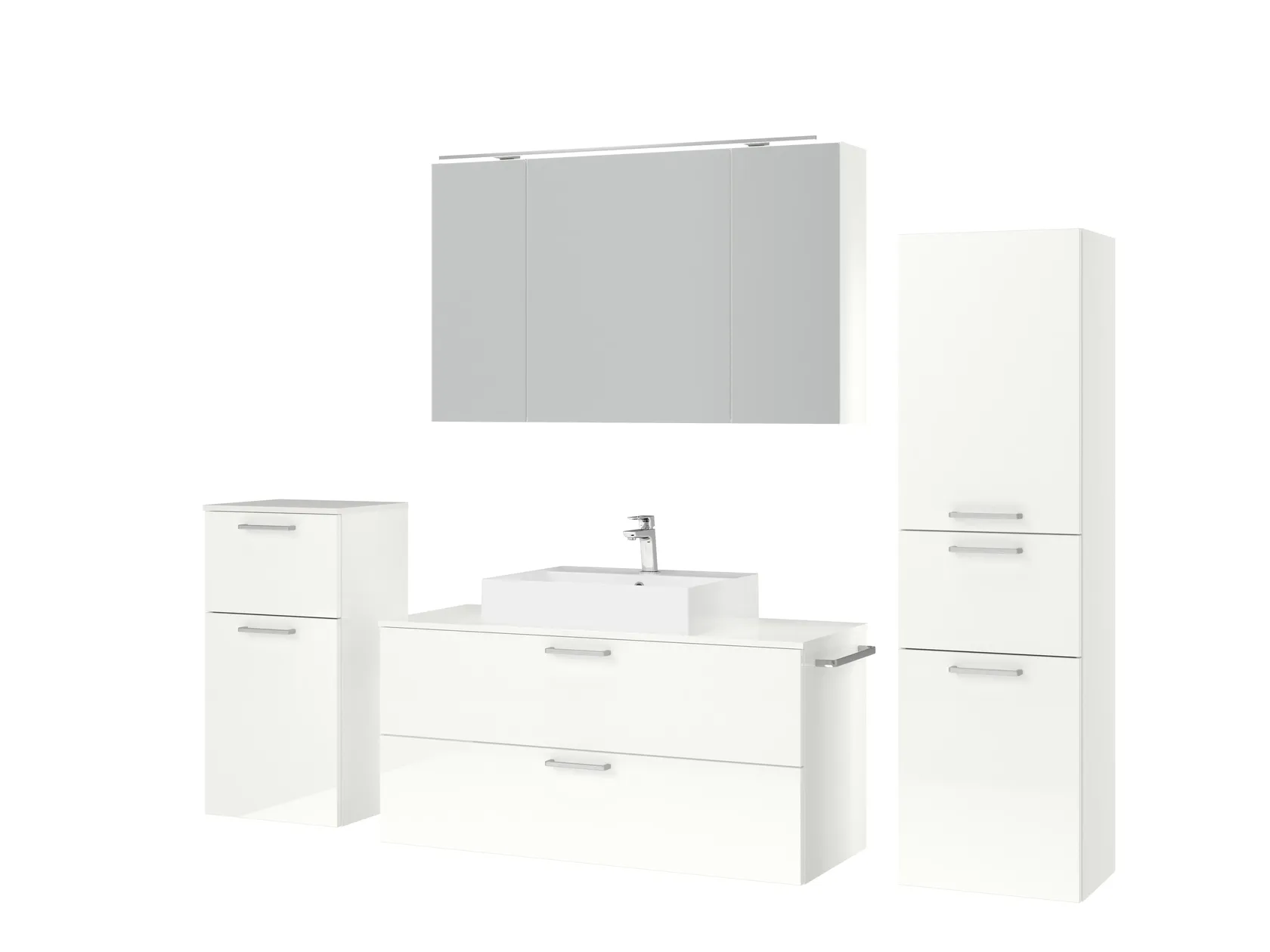 Atlas Ensemble sous vasque avec miroir et colonnes 5