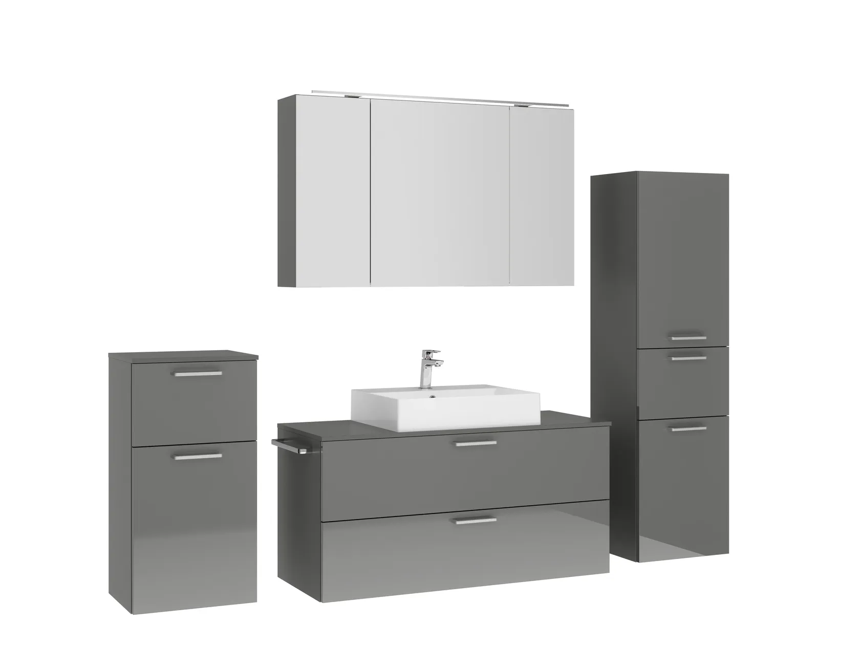 Atlas Ensemble sous vasque avec miroir et colonnes 3