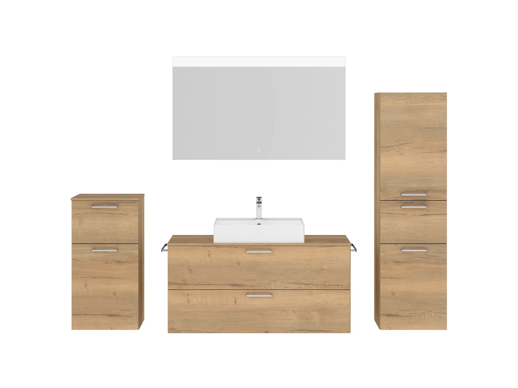 Atlas Ensemble sous vasque avec miroir et colonnes 1