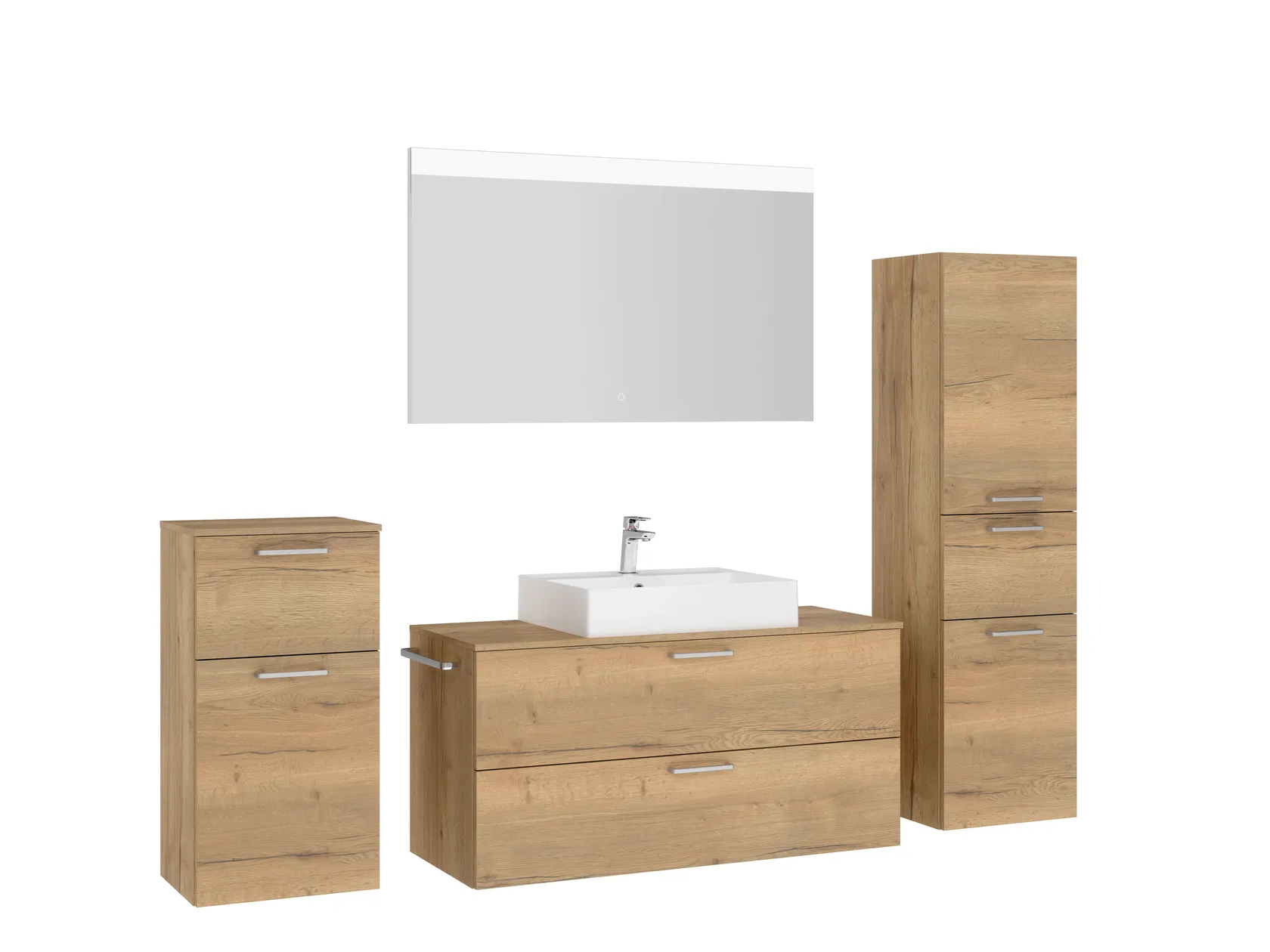 Atlas Ensemble sous vasque avec miroir et colonnes 3