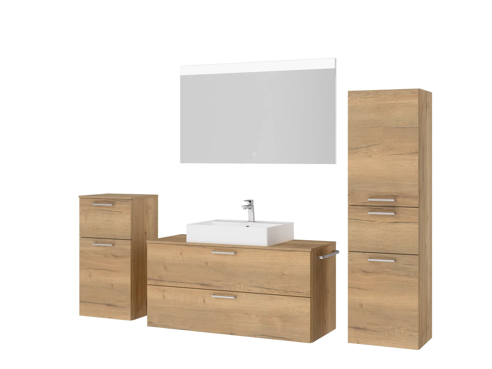 Atlas Ensemble sous vasque avec miroir et colonnes 5